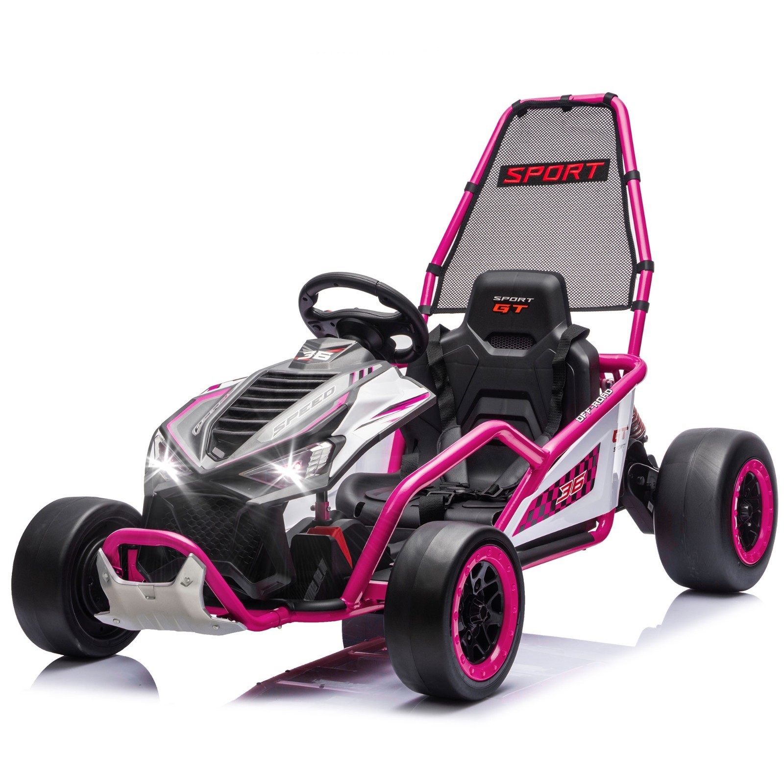 24V 400W Electric Ride on Toy Crazy Go Cart Drift Car 5-7.5 MPH for Kids 6-12