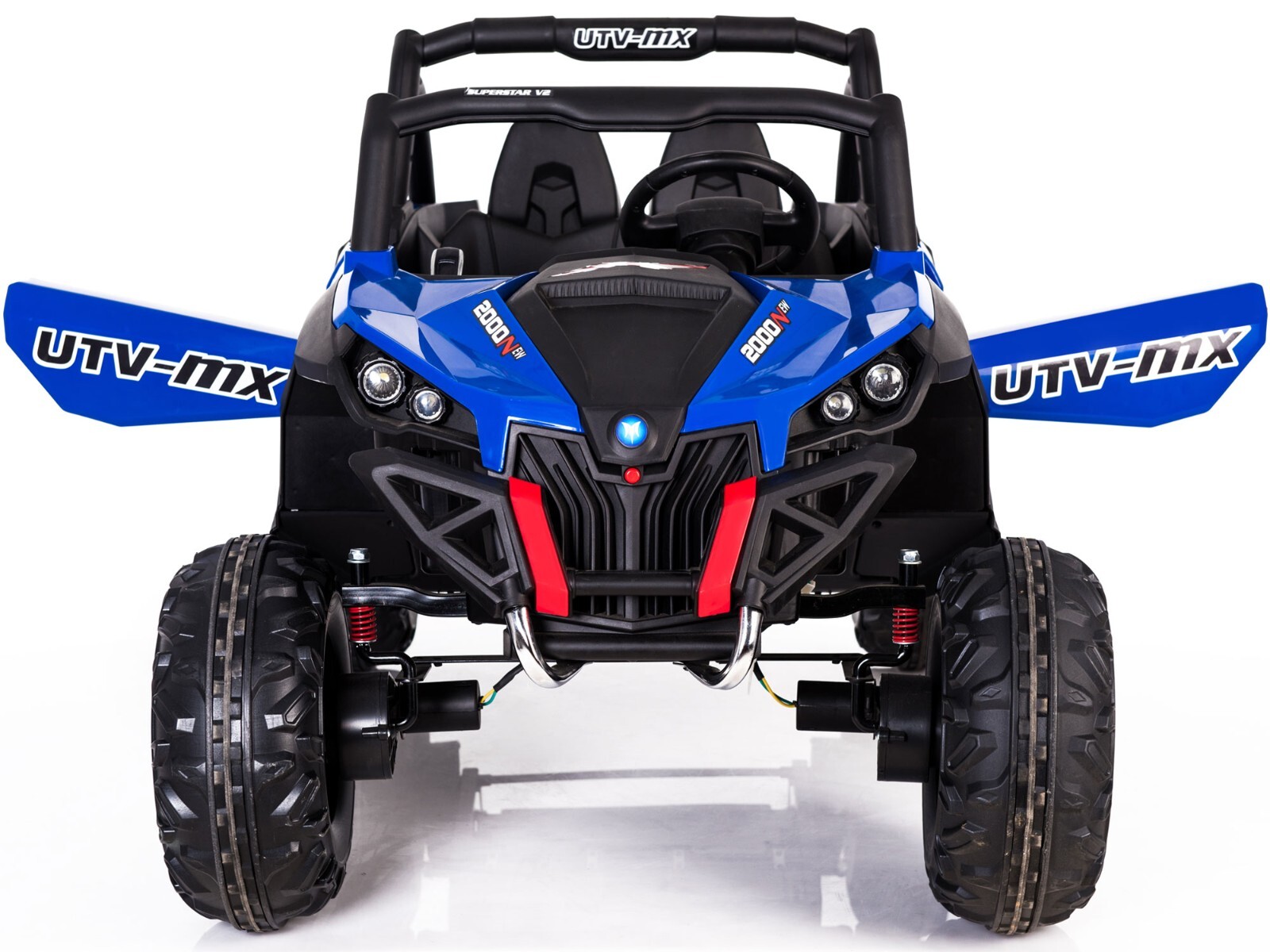 Mini MotoTec UTV 4×4 12v Blue (2.4ghz RC) Two Seater Electric – Ride On Toddler✅