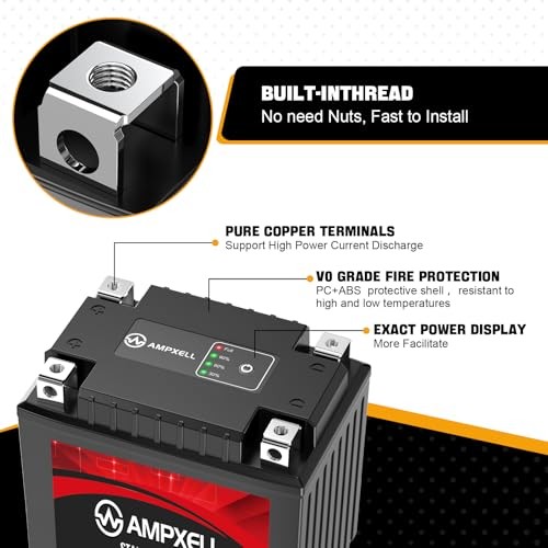 Lithium Motorcycle Battery 12V 240A 4Ah Replacement YB9A-A 12V 240A 4Ah[+ – ]
