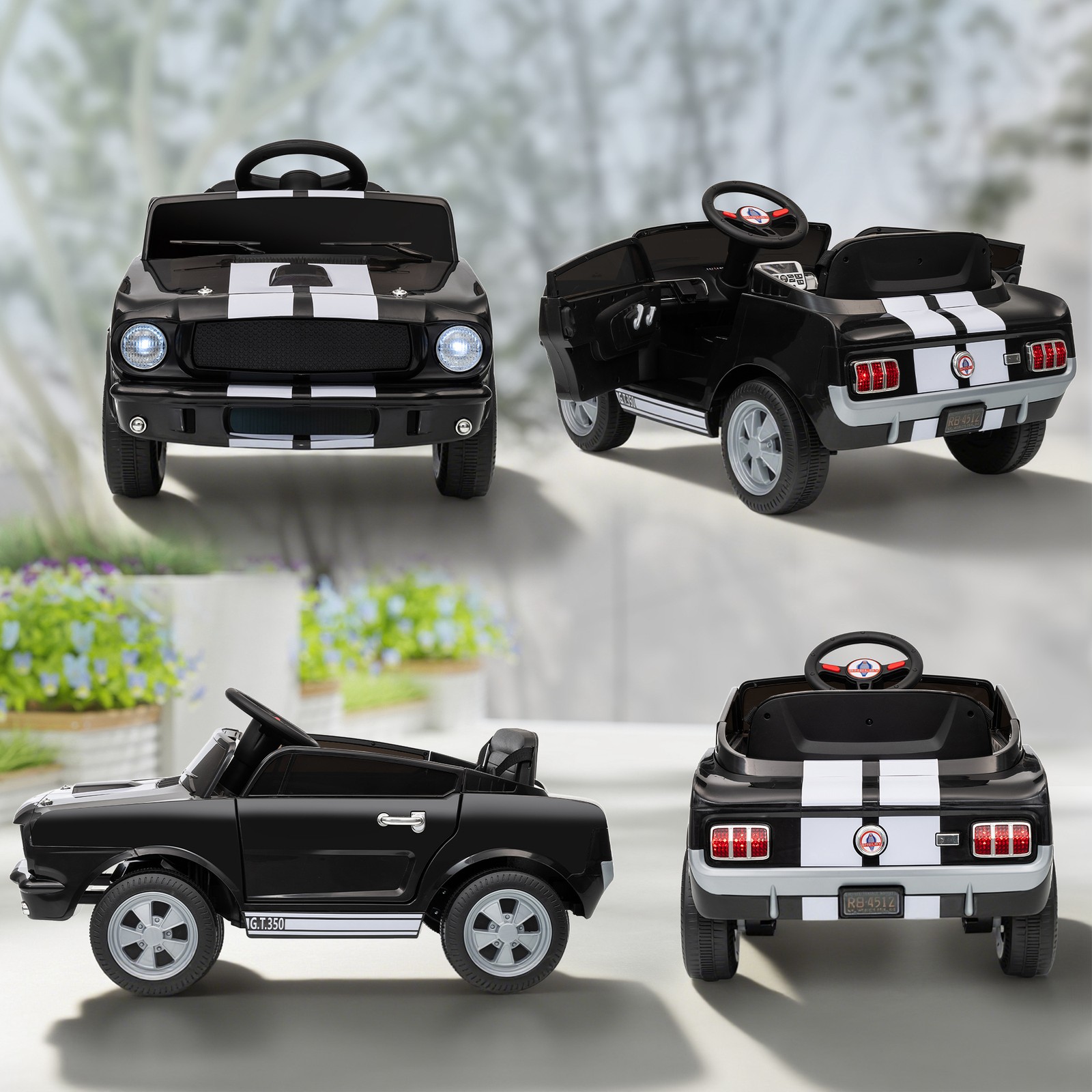 12V Battery Powered Electric Vehicle, Licensed Kids Ride On Car, Black
