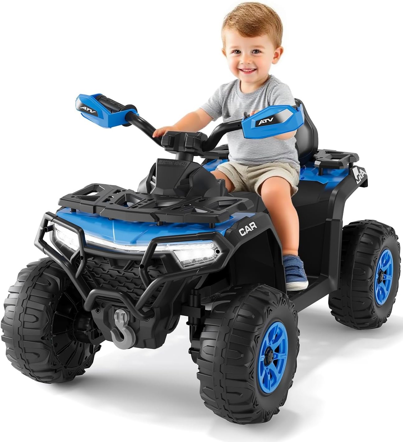 12V Kids 4 Wheeler ATV Quad Car Off-road Ride on Toy w/ LED MP3 2X35W Motor Blue