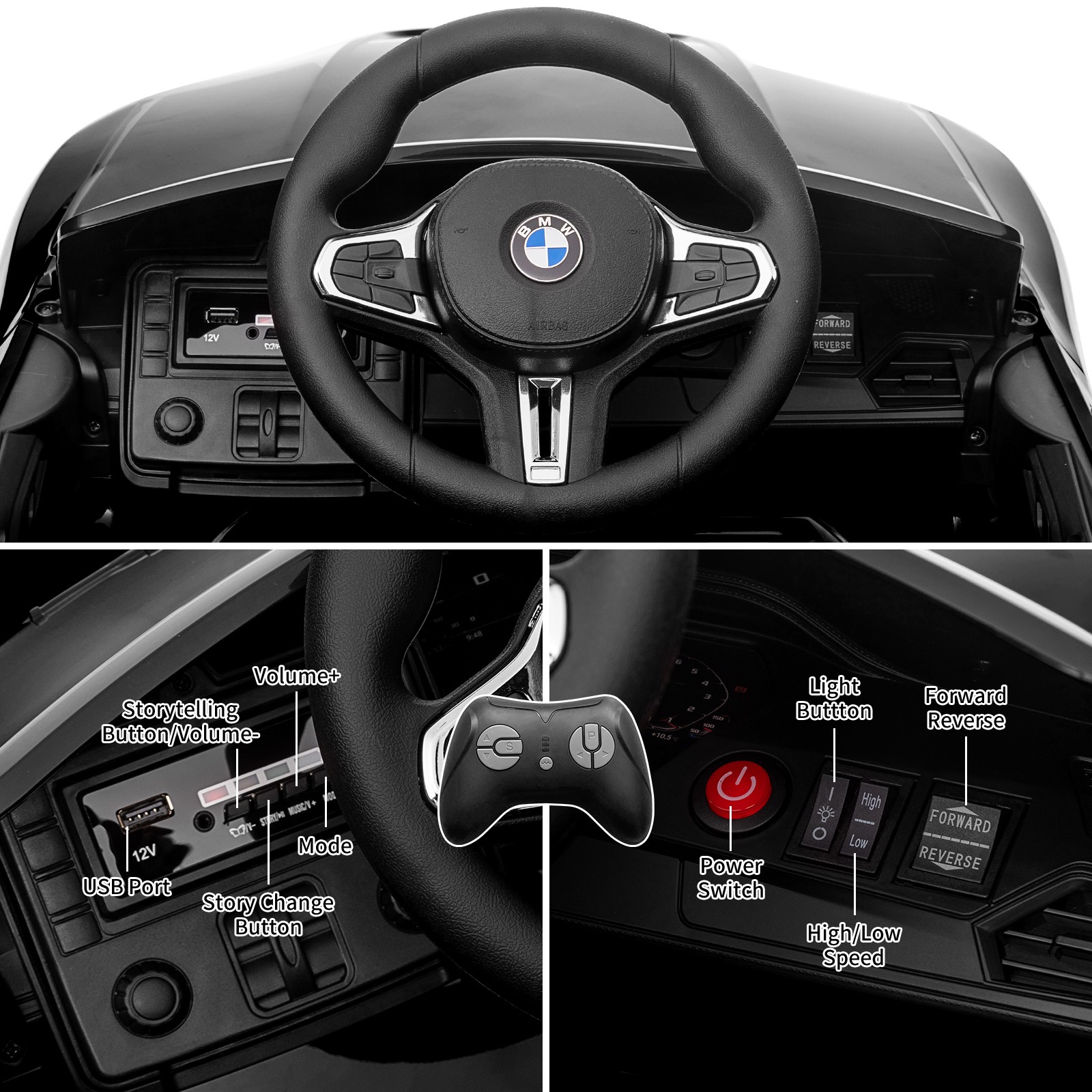 Bmw M4 Toddler Electric Car Authorized Battery Powered Vehicle Remote For Kids