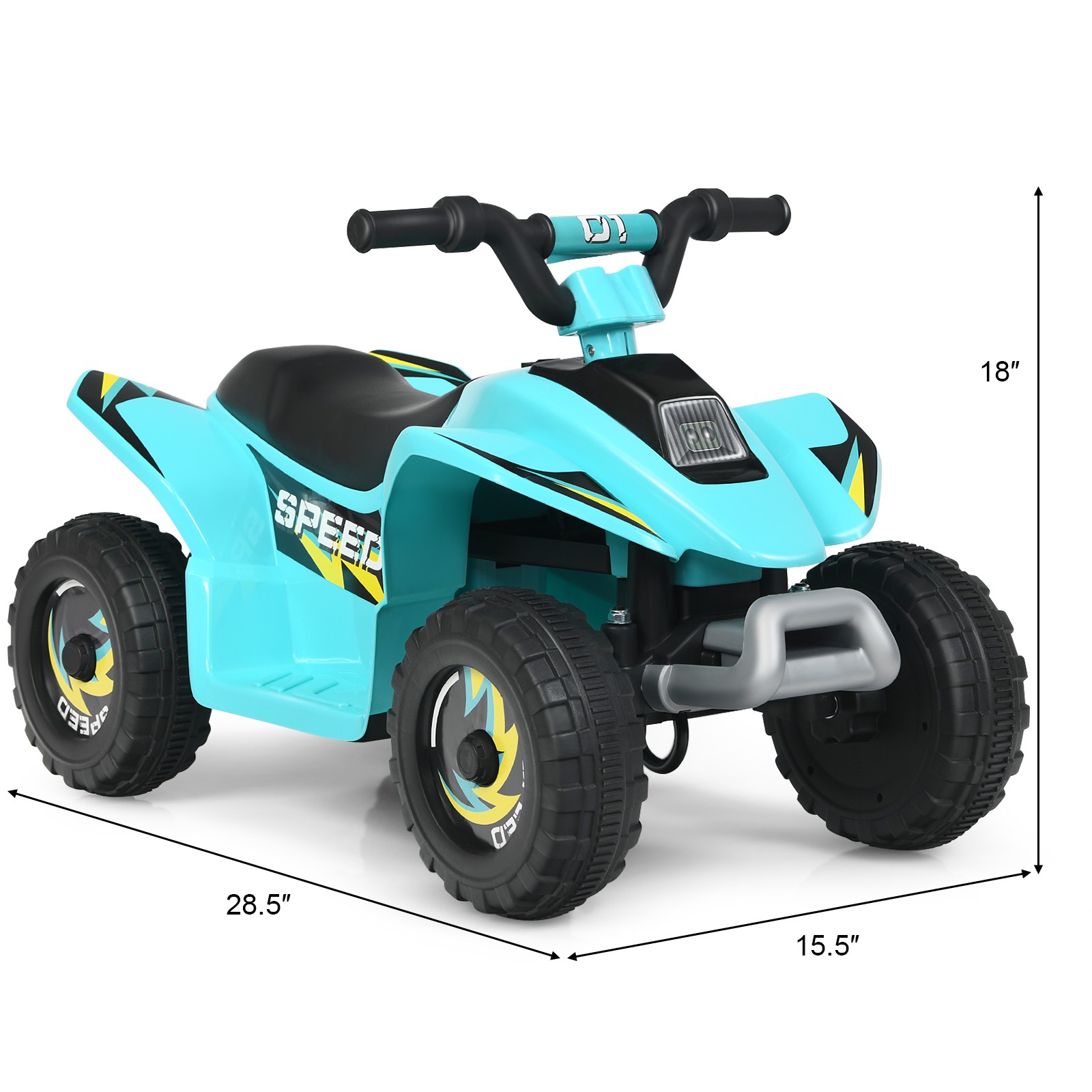 6V Kids Electric Quad ATV Ride On Toy Car for Toddlers Forward & Reverse Blue