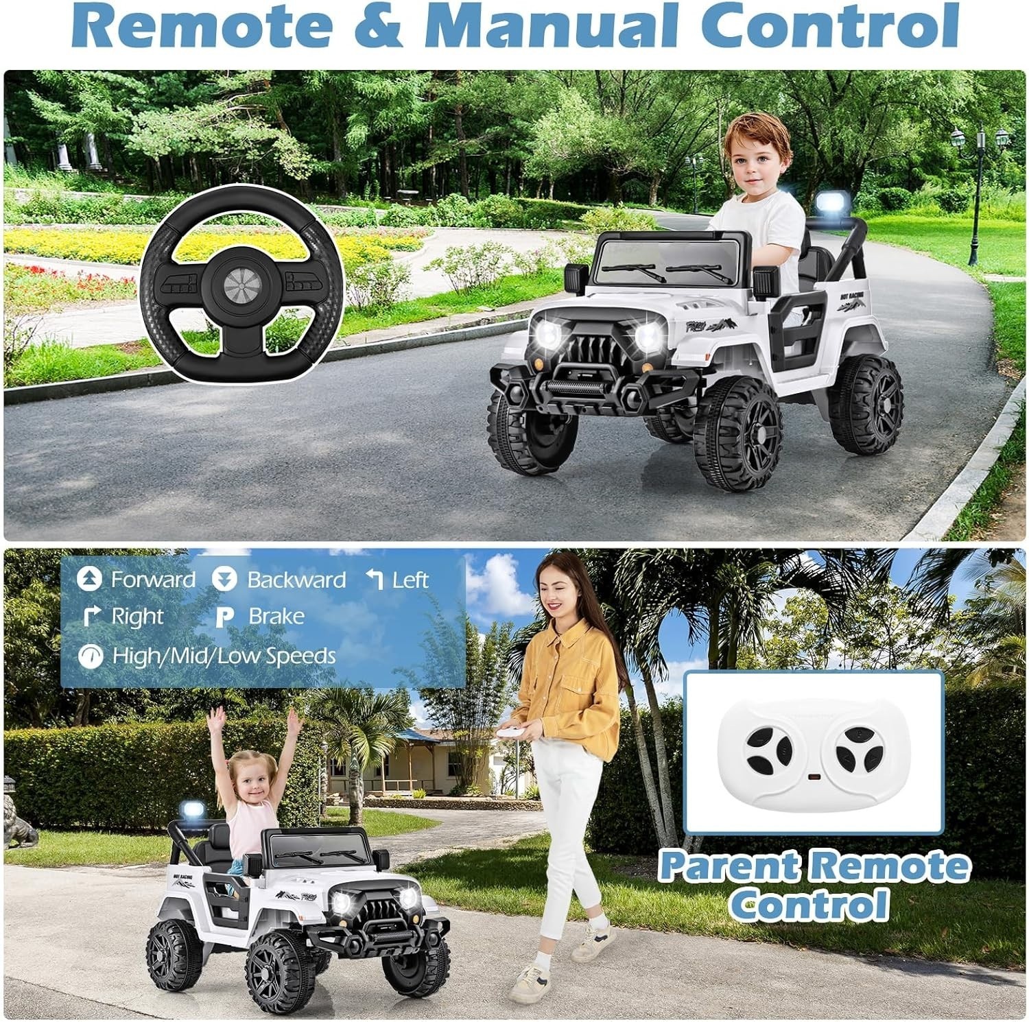 Carro Electrico Para Niños De 3 A 5 Años Montar Manejar Y Jugar Con Luces NUEVO
