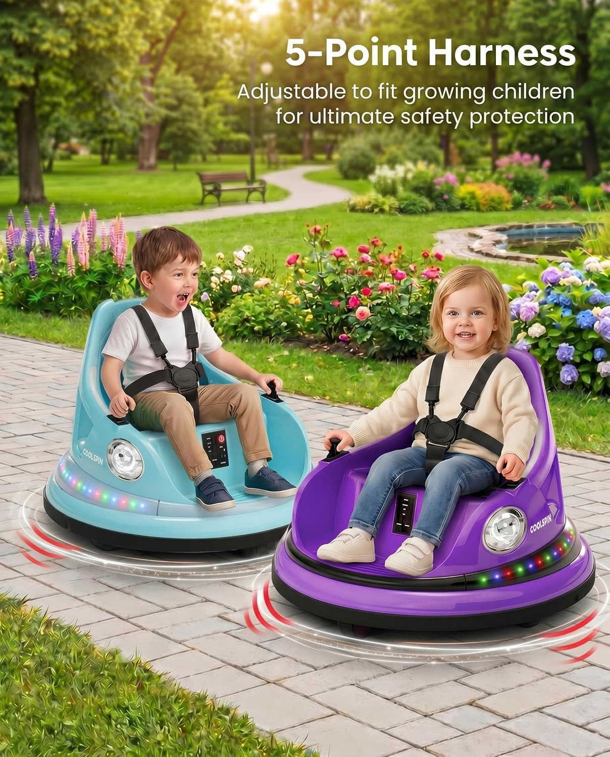 12V Electric Bumper Car for Toddlers, Ride on Bumper Cars, Kids Ride on Toy with