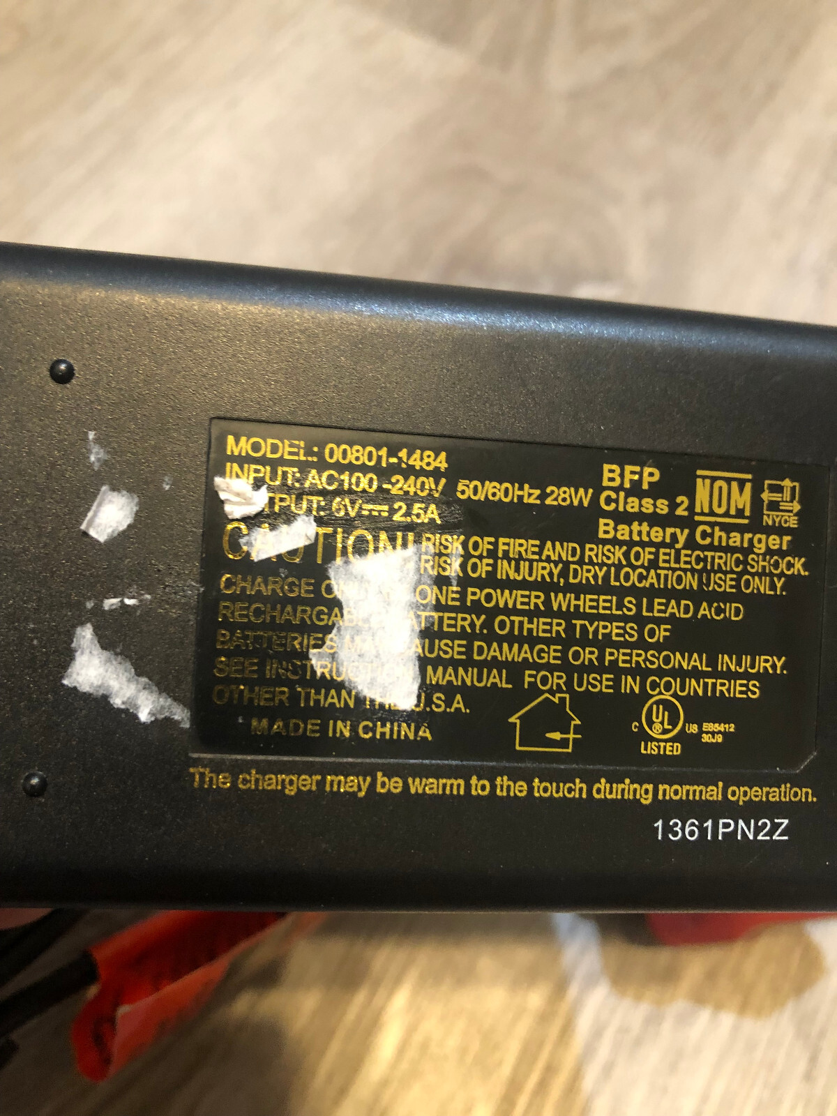 POWER WHEELS FISHER PRICE 6 VOLT QUICK BATTERY 6V 2.5A FAST CHARGER 00801-1484