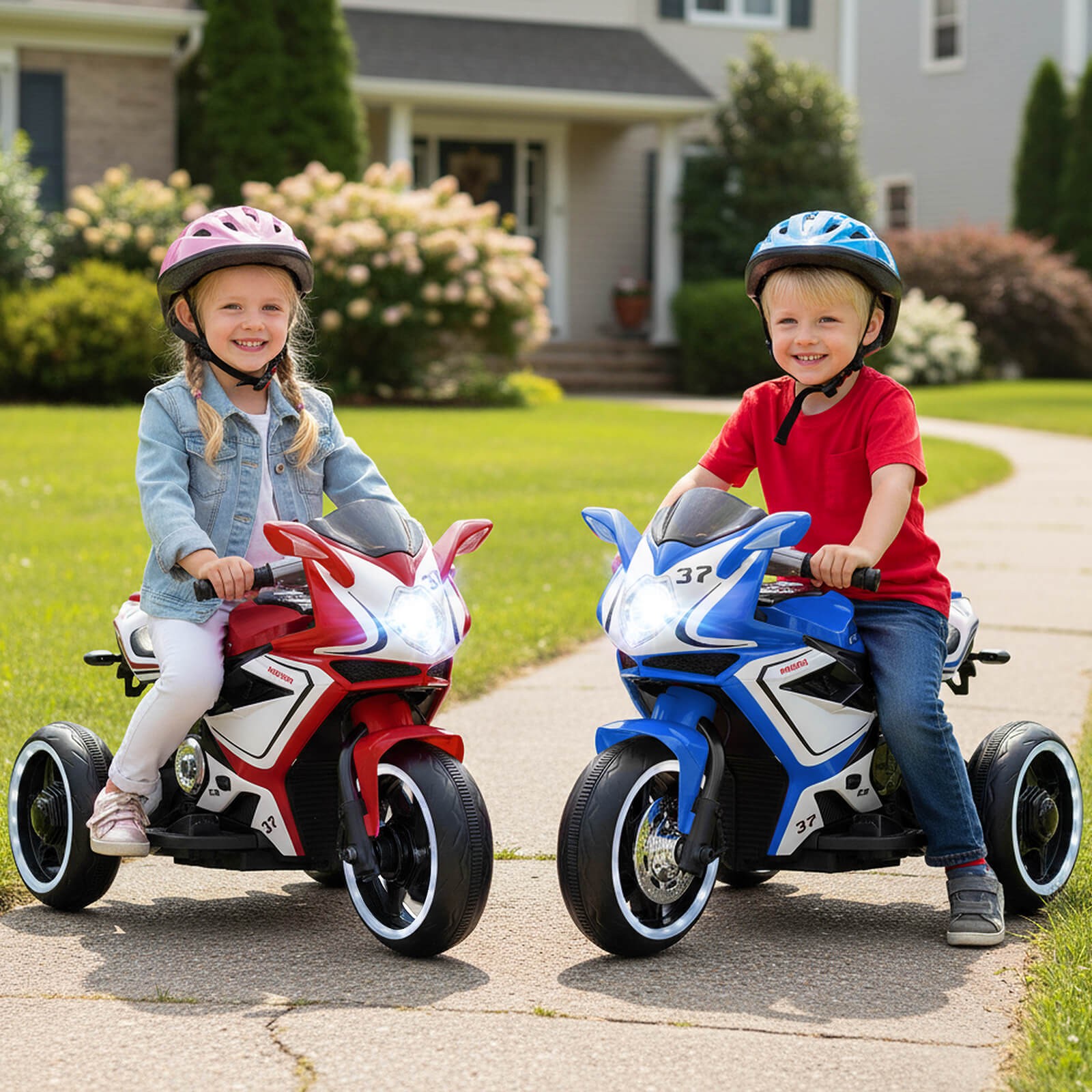 Kids Ride on Motorcycle 6V Battery Powered Mini Electric Motorbike w/ LED Lights