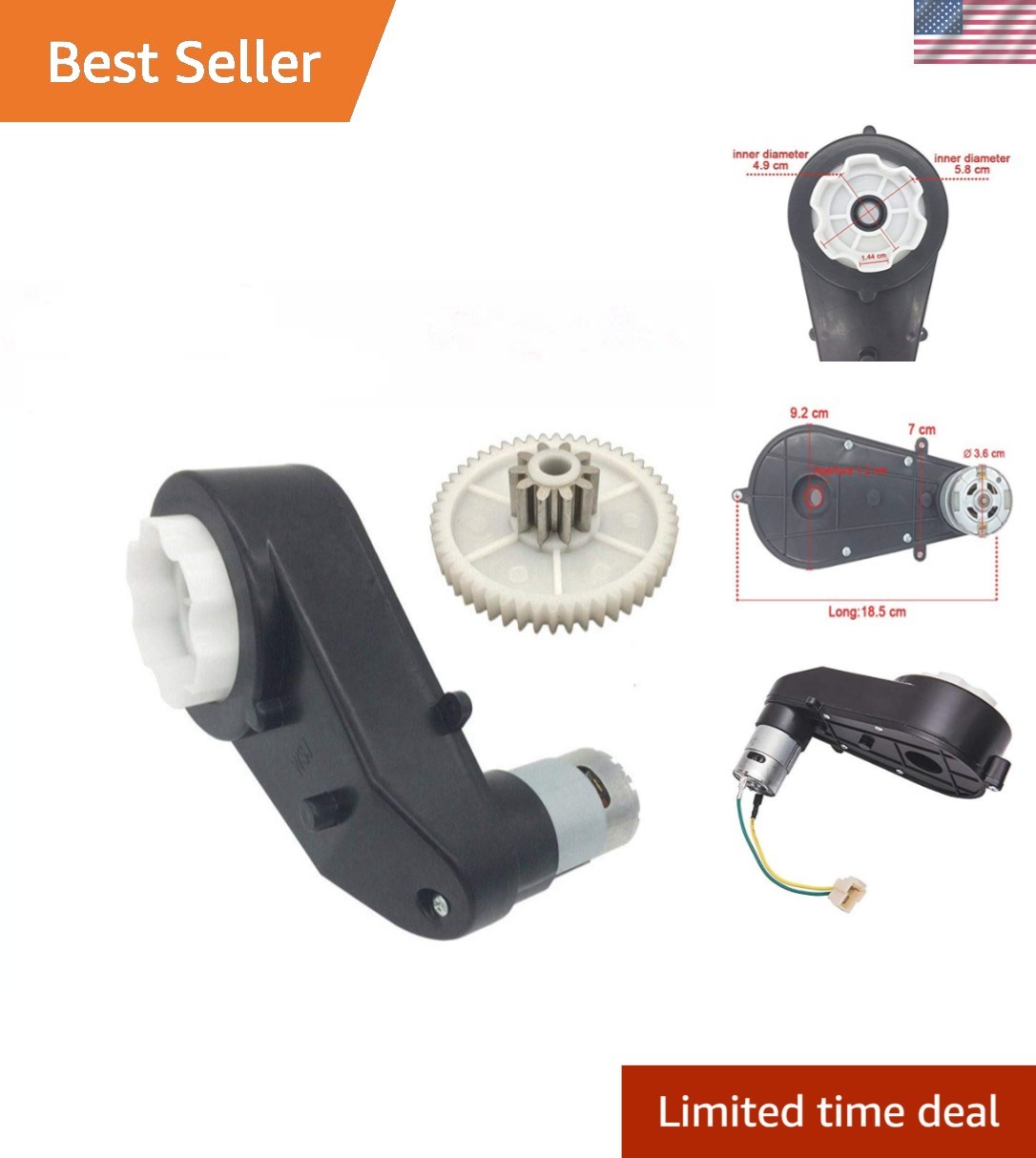 Durable 24V DC Motor with 30000RPM Gearbox – Ideal for Children’s Ride-On Cars