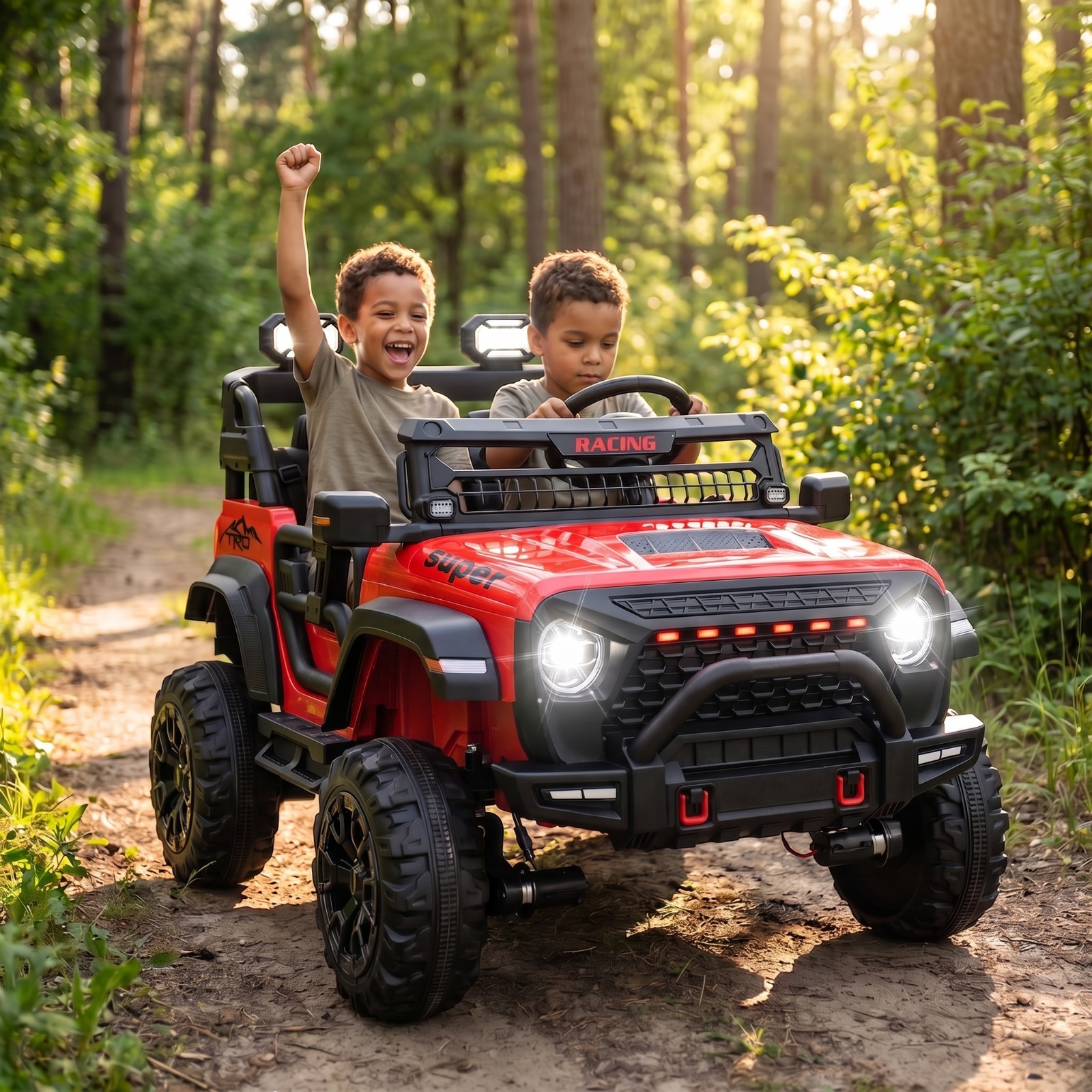 24V 9AH Electric Car 2-Seater Ride on Toys 4WD Battery Powered w/Remote Control