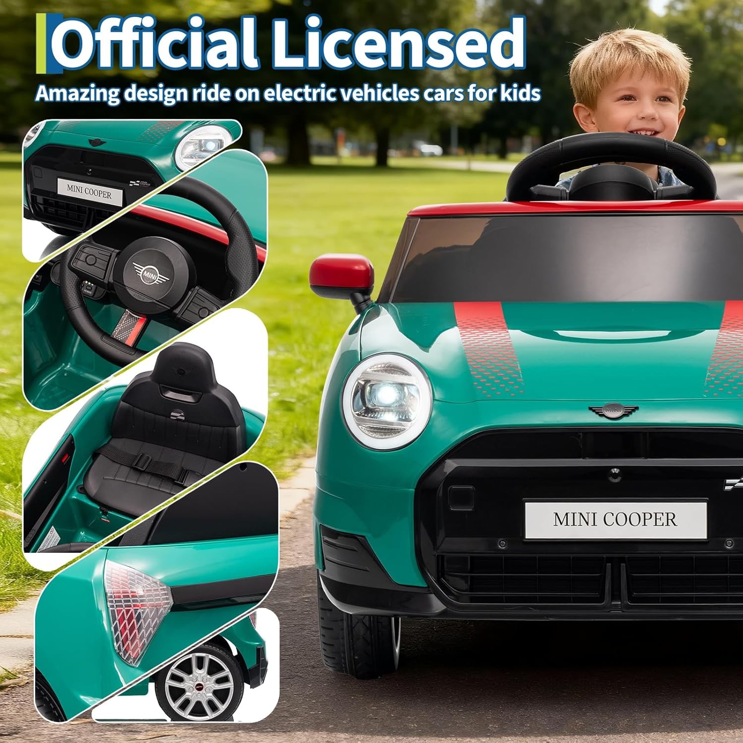 12V BMW Mini Cooper Licensed Ride on Car for Kids Electric Toy Car with Remote