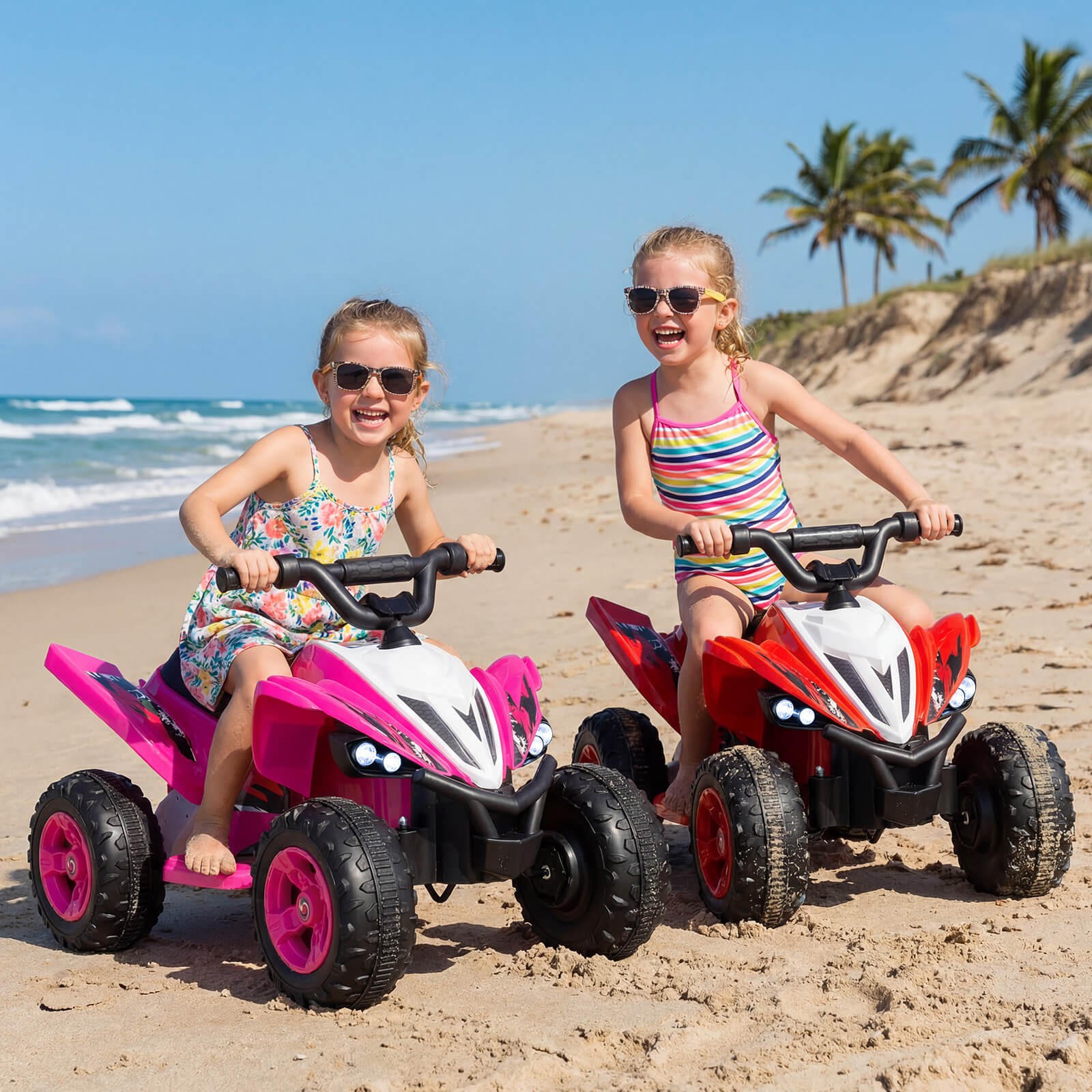 12V Quad 4 Wheeler Ride on Toy w/ Music, Light, USB Port, Wireless Connection