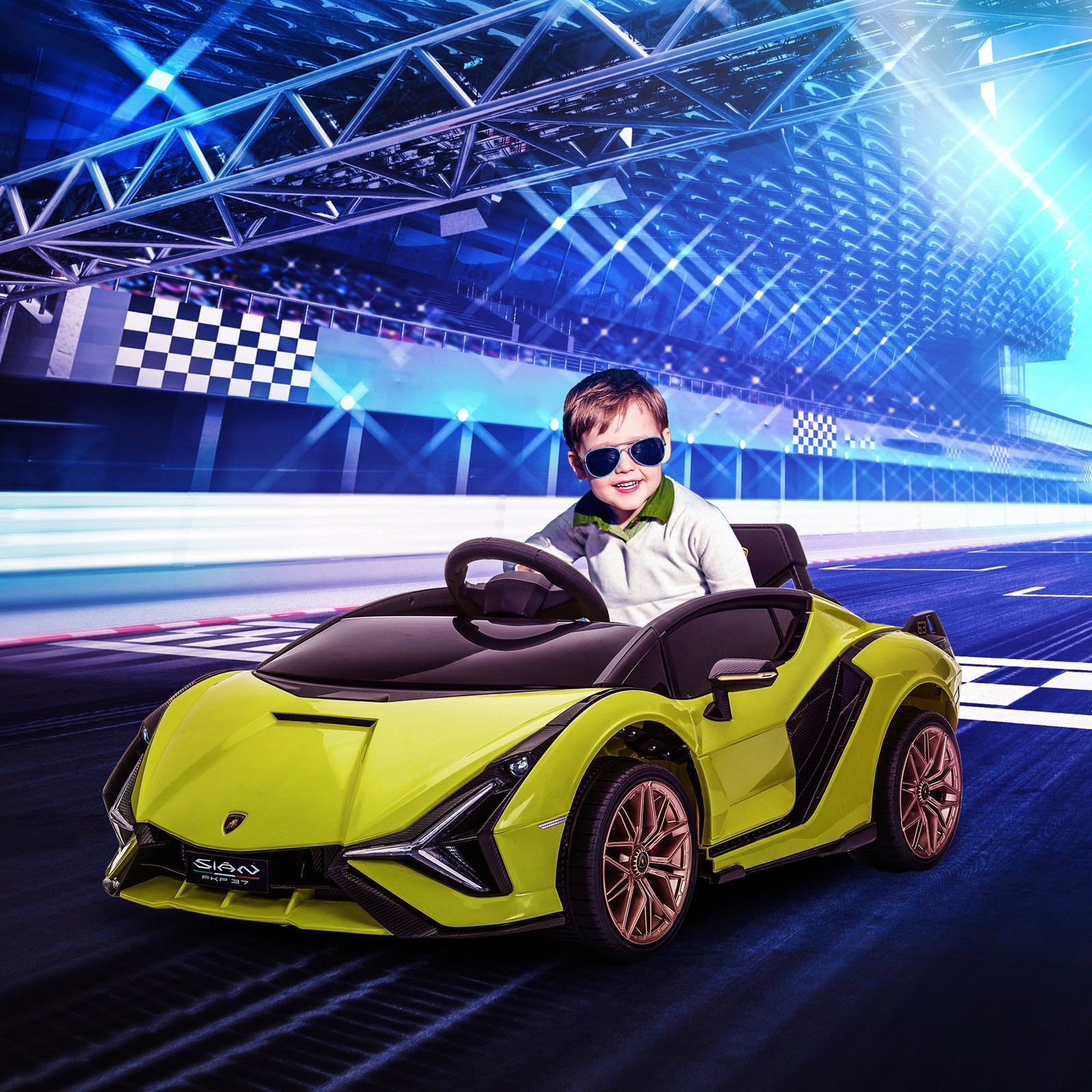 12V Lamborghini SIAN Licensed Electric Car for kids, Black
