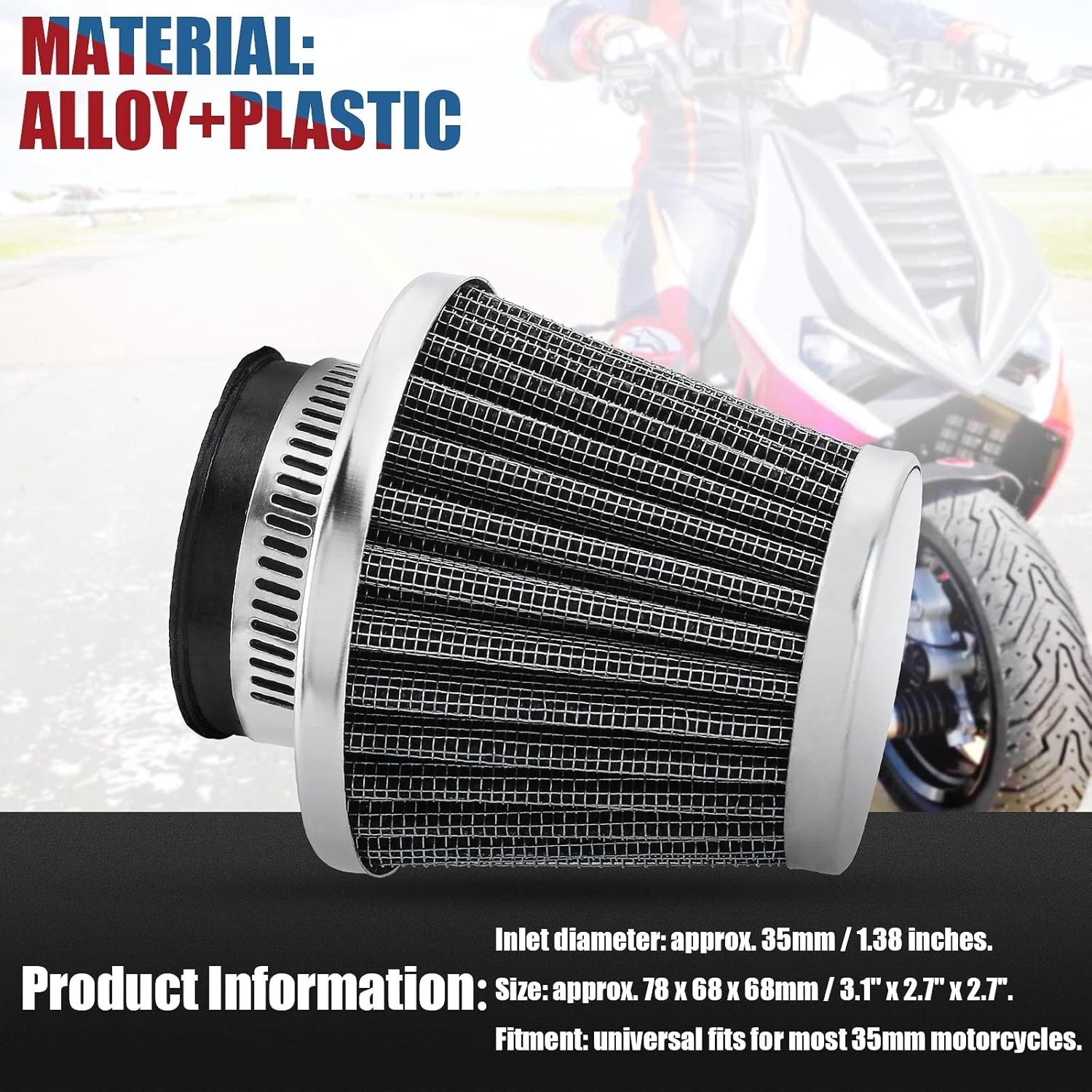 2-Pack Universal 35mm Filters for Dirt Bikes, Scooters, and ATVs – Enhance Power