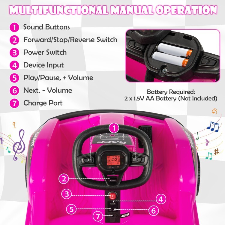 Go Kart Kids 6V Battery Powered Ride On Toy w/ Remote Control & Safety Belt Pink