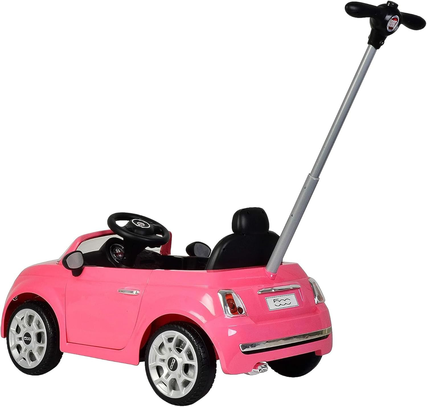 Fiat 500 Push Car, Pink, Large