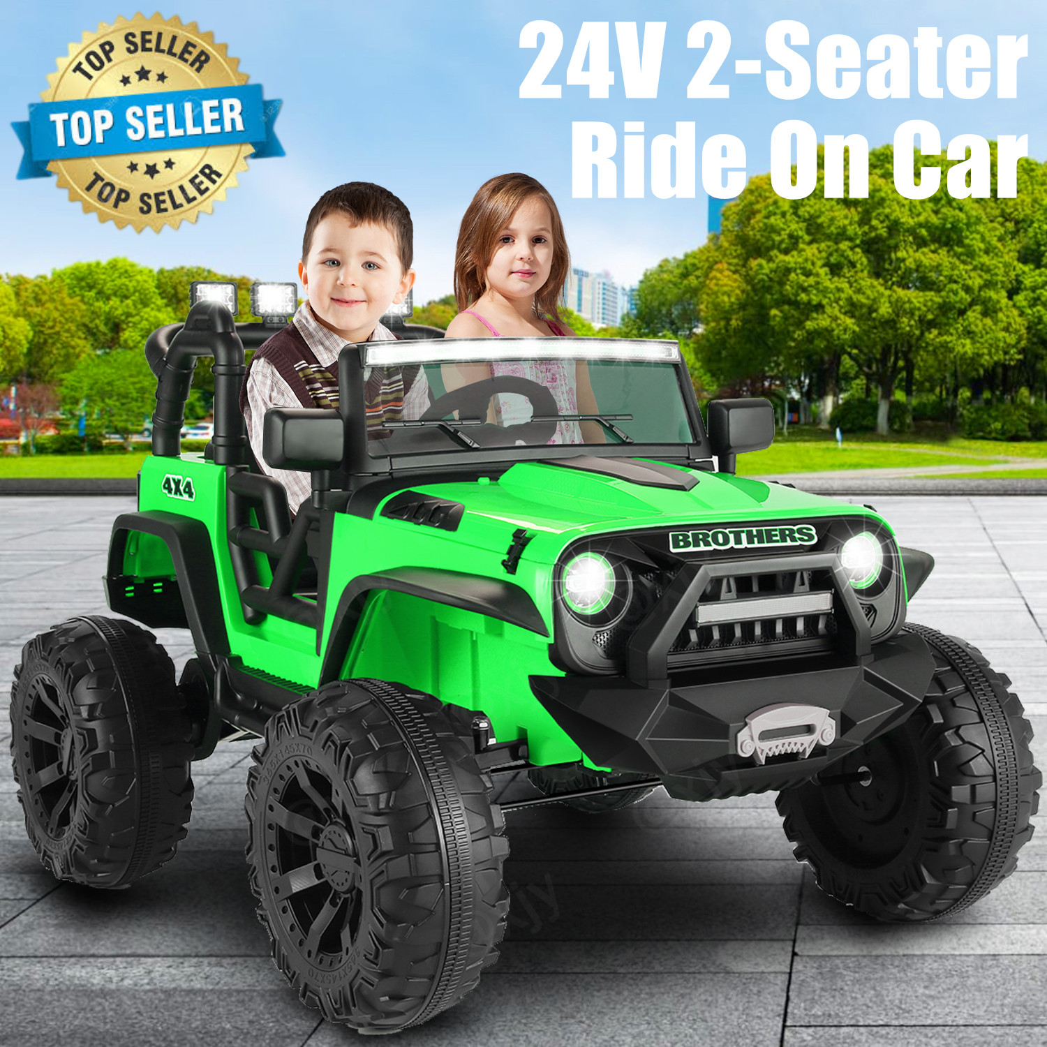 12/24V Large Ride On Truck Kids Electric Car+Parental Remote Control Xmas Gift