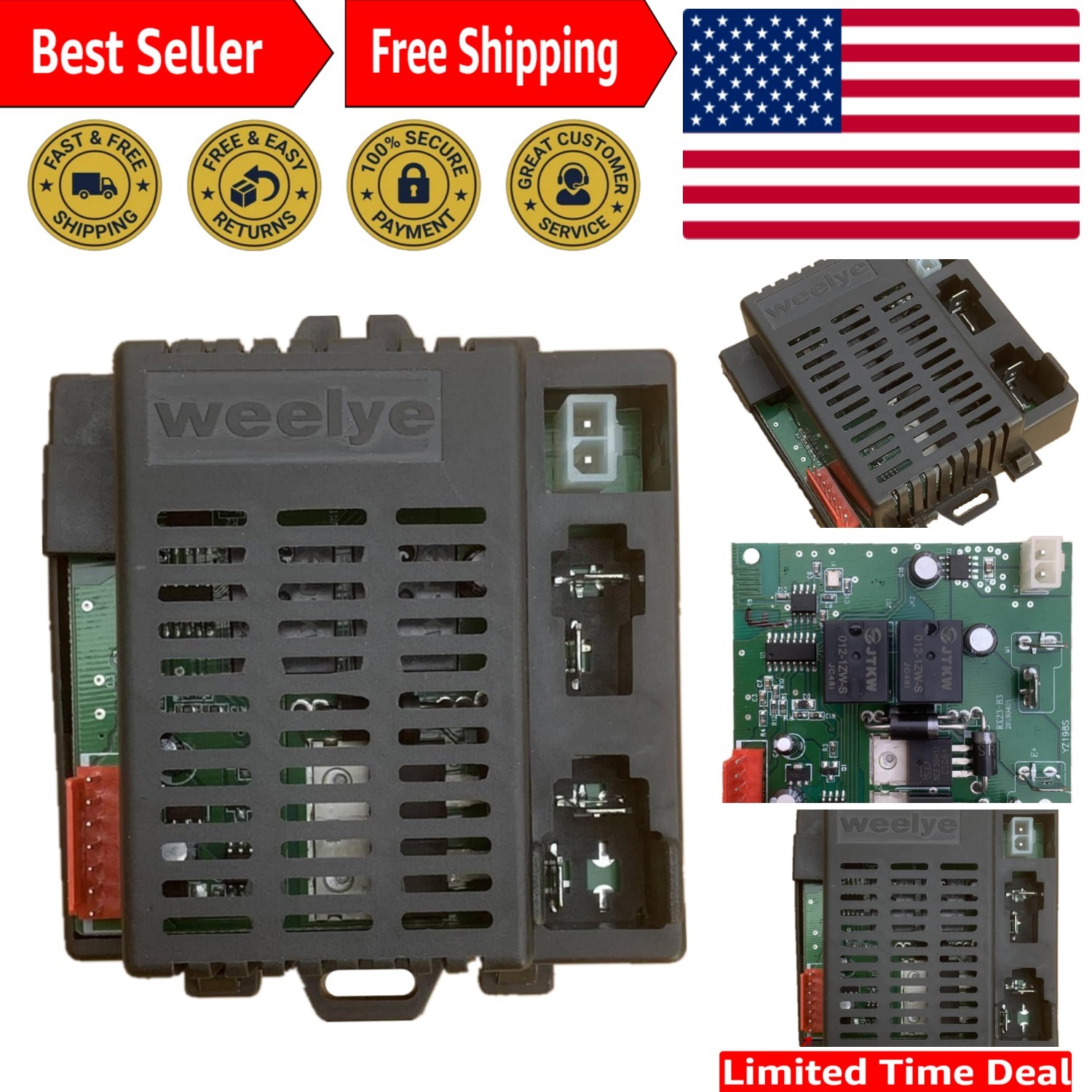 Durable RX23 12V Receiver Control Box for Child Ride On Cars – Easy to Install