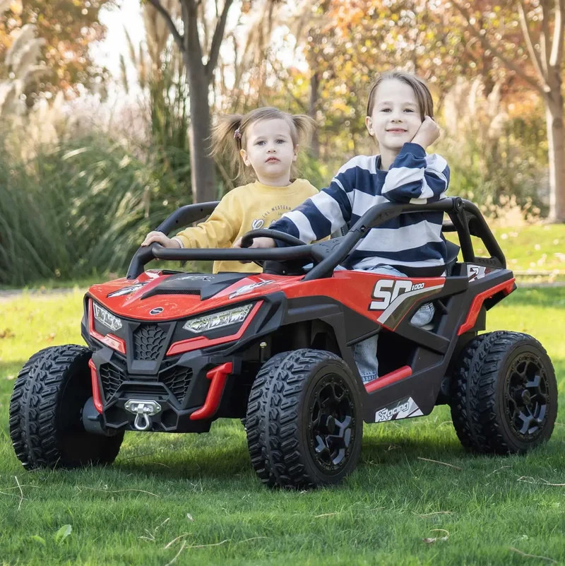 24V 4WD KIDS RIDE ON UTV CAR 4 POWERFUL MOTORS,TWO SEATER,EVA TIRES LIGHTS+ R/C
