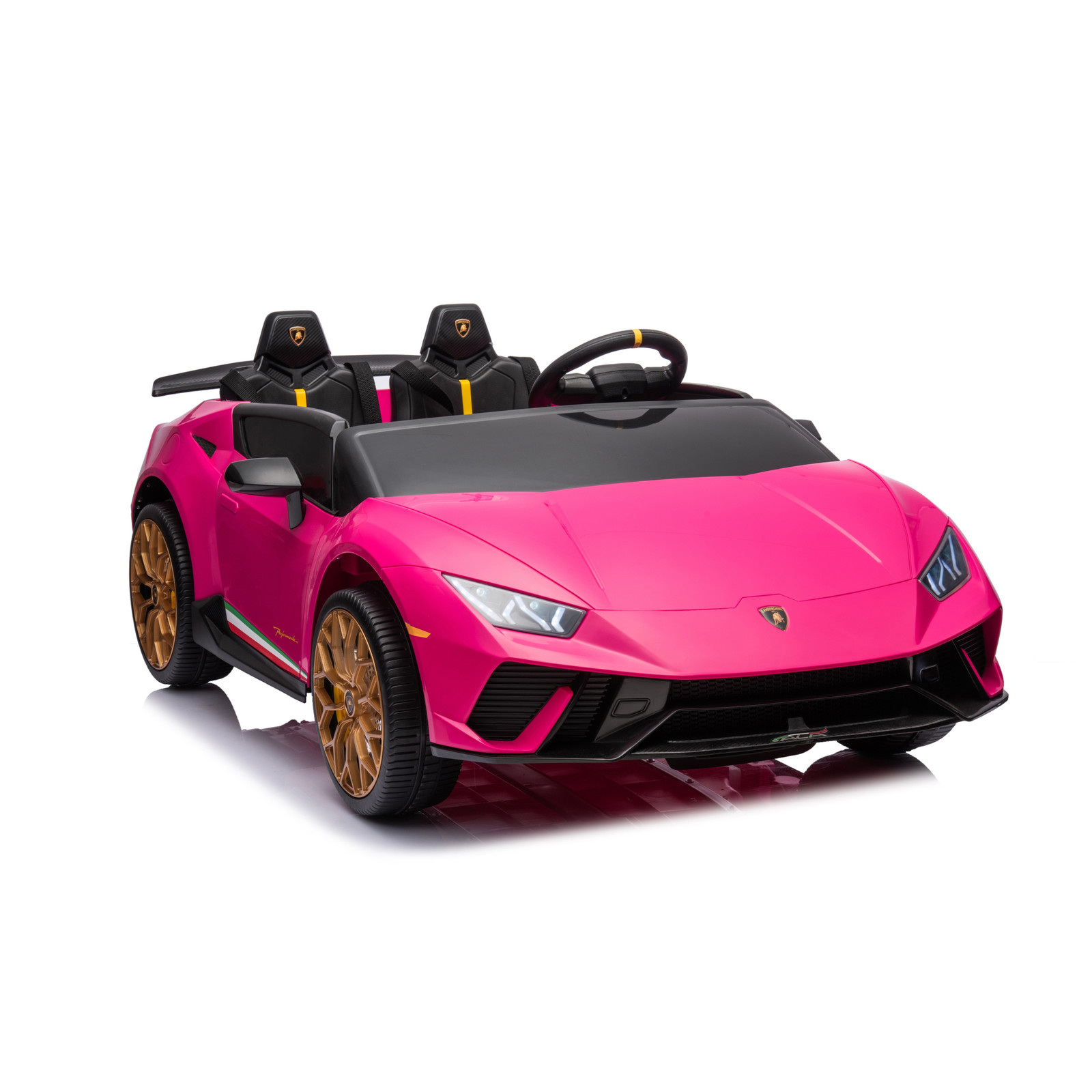 24V Lamborghini Huracan 2 Seater Kids Ride On Car RC Remote Leather Seats Black