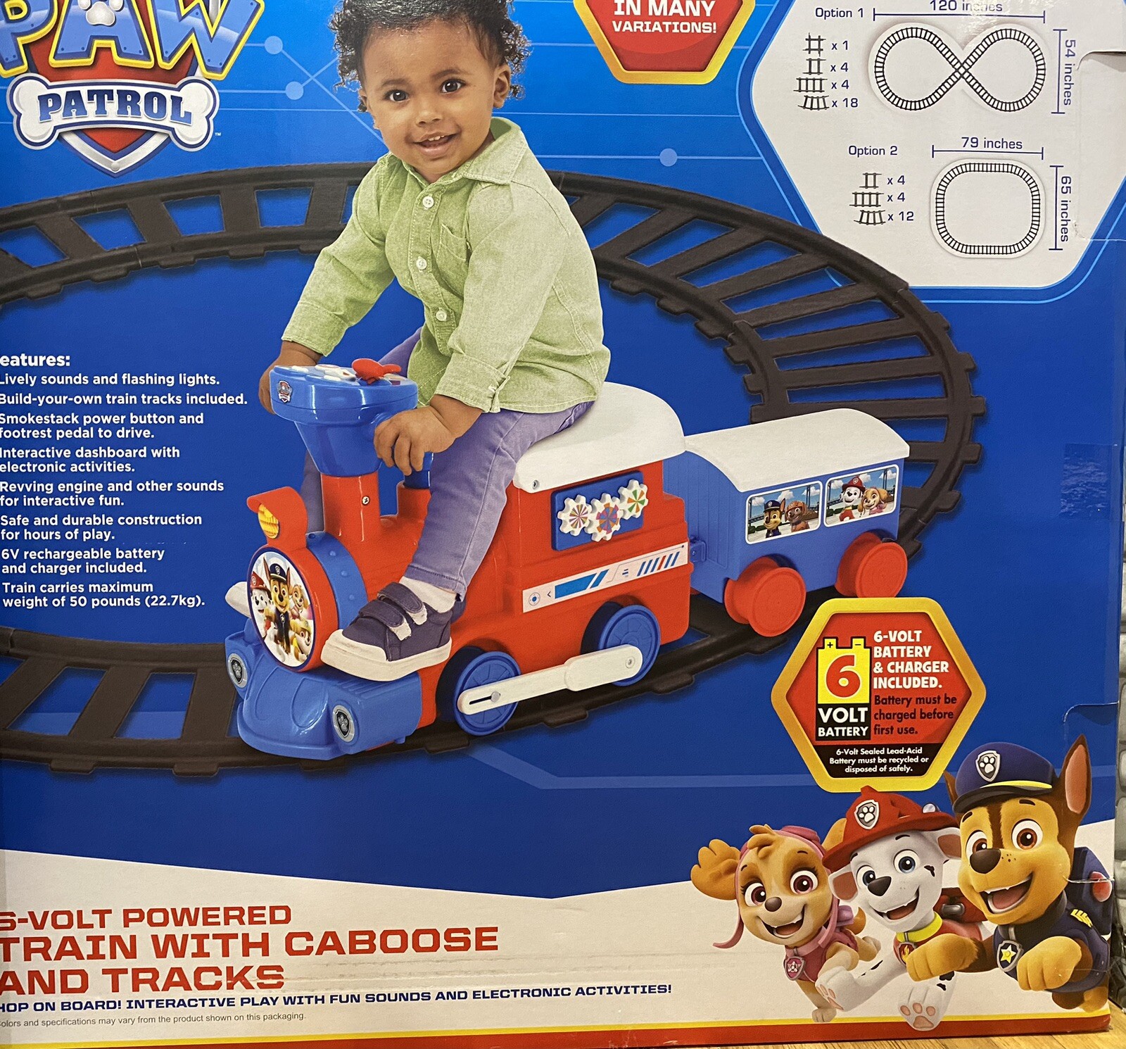 Paw Patrol 6-Volt Powered Train With Caboose