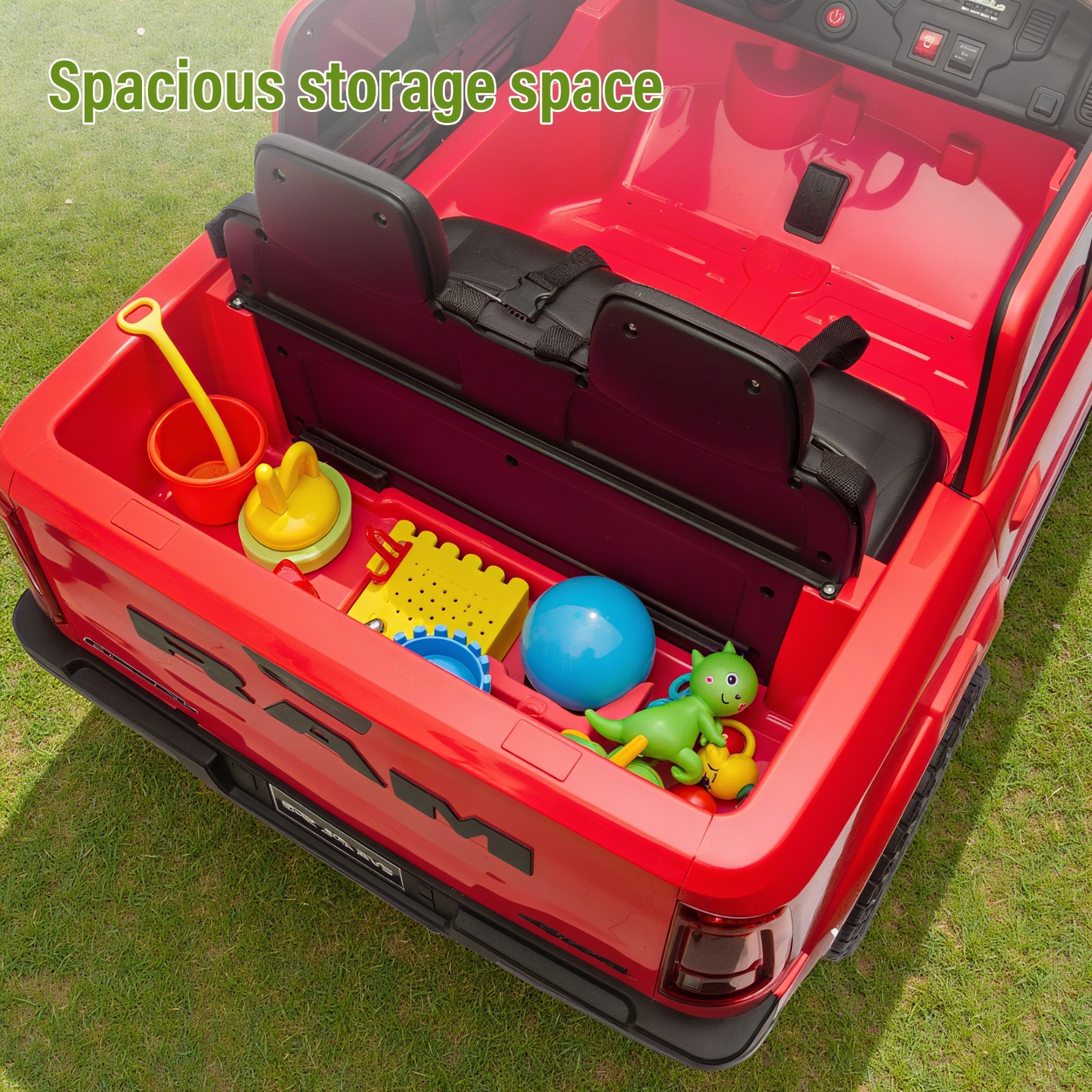 24V Kids Electric Car 2 Seater Ride on Truck w/Remote,Power Wheels Toys, Red