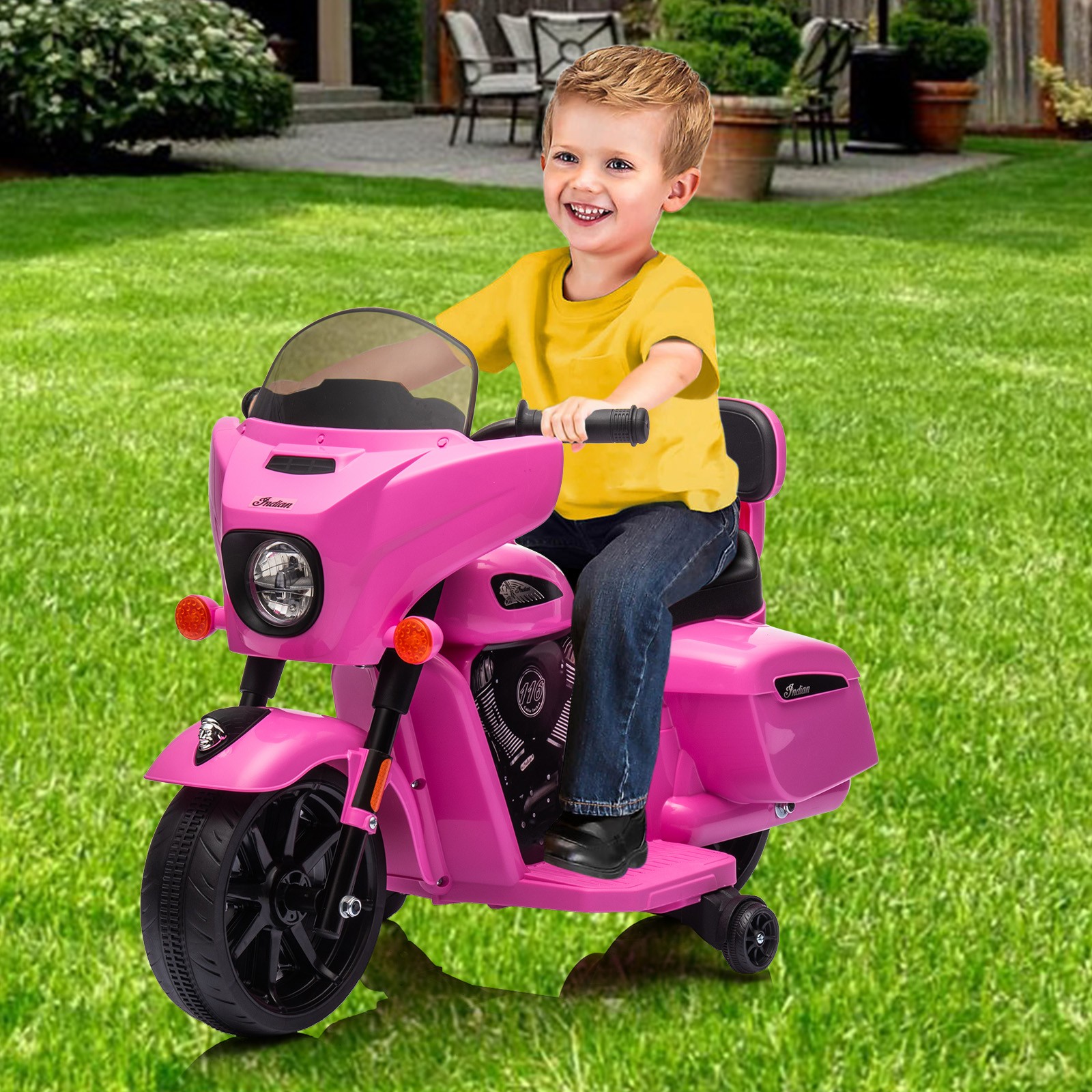 6V Kids Motorcycle,Electric Motorbike w/ Training Wheels,Toddler Motorcycle Gift