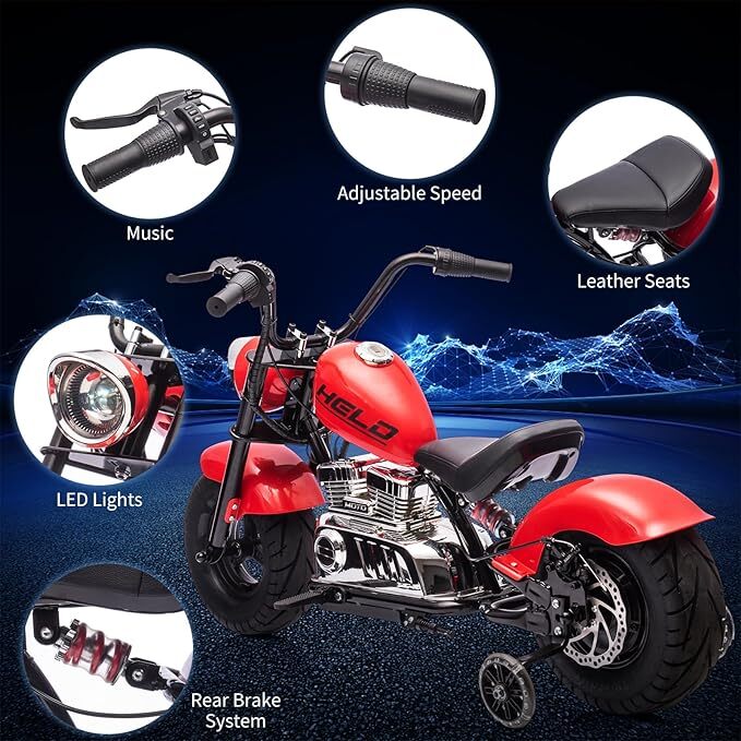 Kids Electric Off-Road Dirt Bike 36V Motorcycle with Top Speed of 16.5 Mph LED