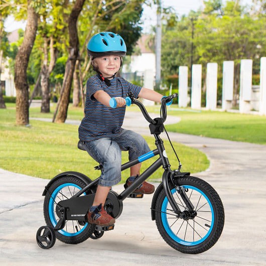 Kids Bike with Adjustable Handlebar and Saddle Black-14 inches – Color: Black –