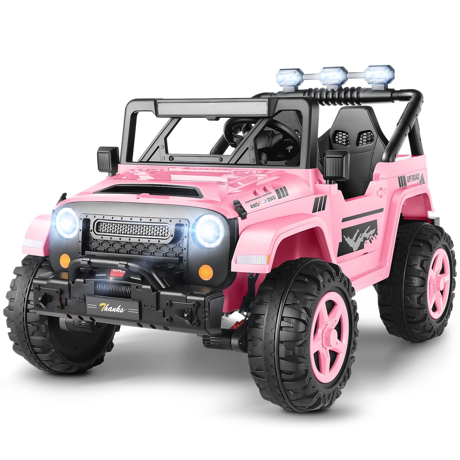 24V Ride on Truck Electric Car W/20 Wide 2 Seater, LED Light and Remote Control