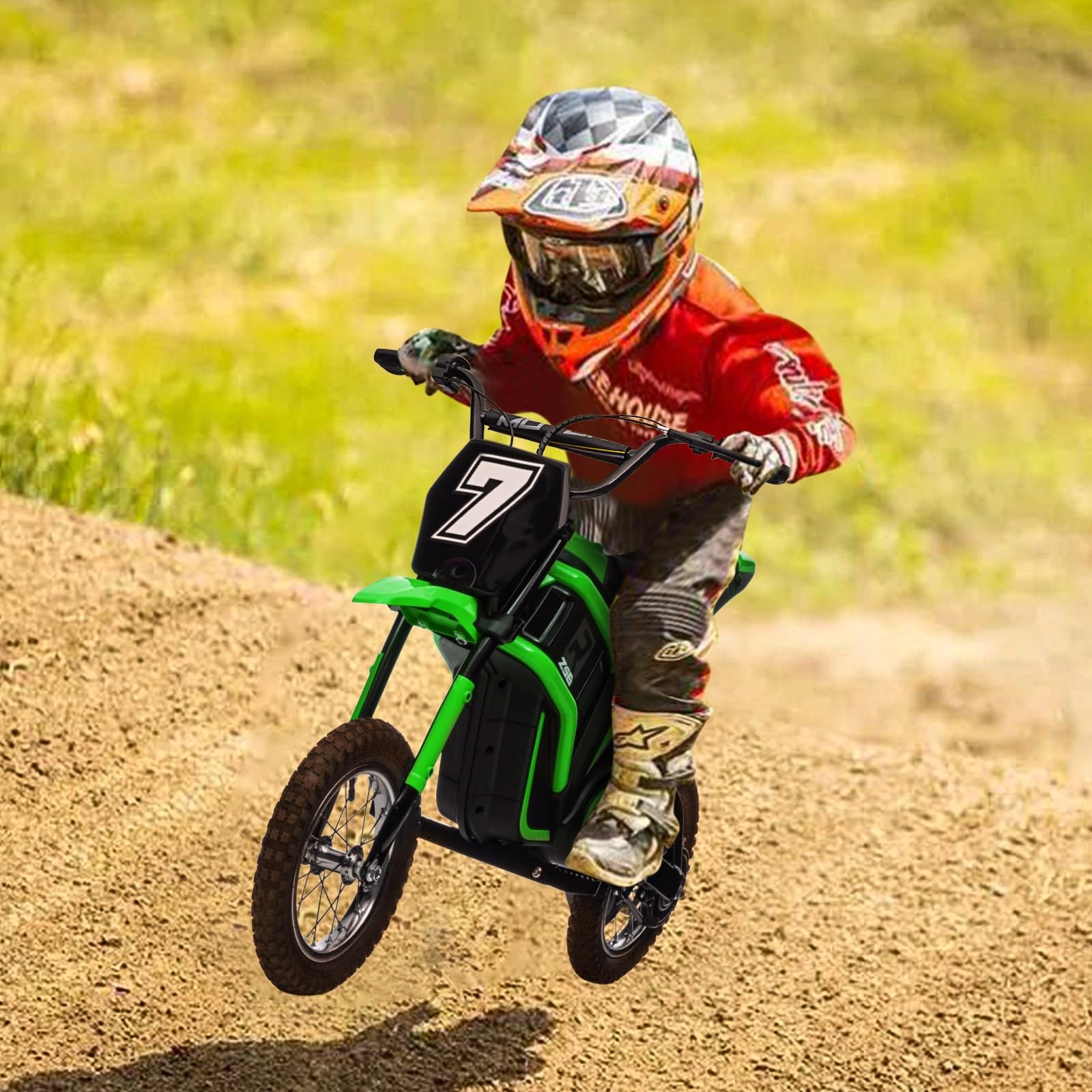 24V 350W Electric Dirt Bike for Kids – 3-Speed, 14.29MPH, ASTM-Certified Safety