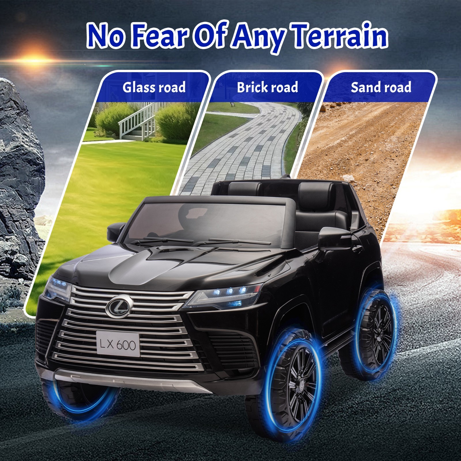 24V Kids Ride On Car Licensed LEXUS LX600 SUV w/Remote,Dual 55W Motors,Black