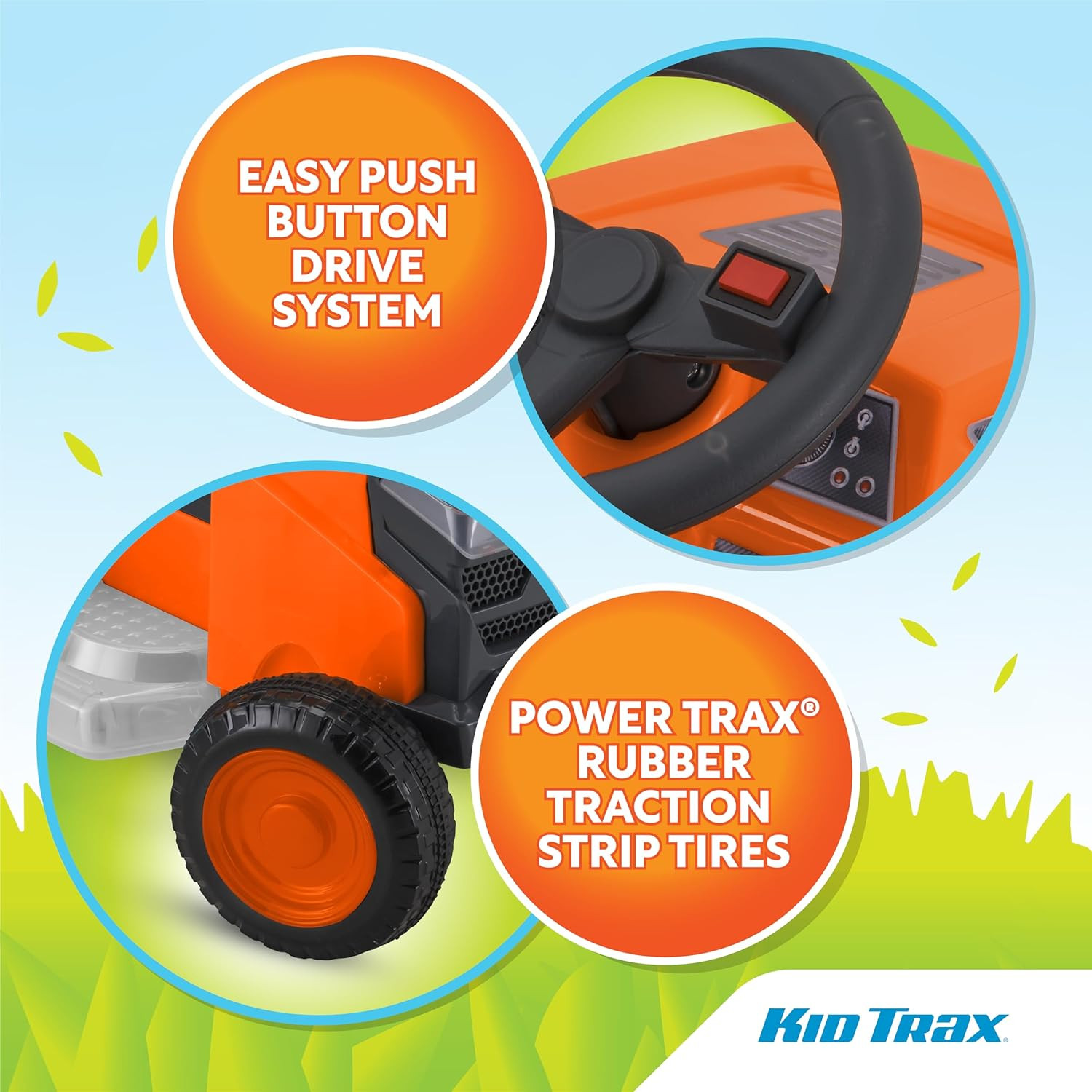 6V Mow and Go Ride on Lawn Mower – Electric Cars for Kids, Toddler Outdoor Toys,