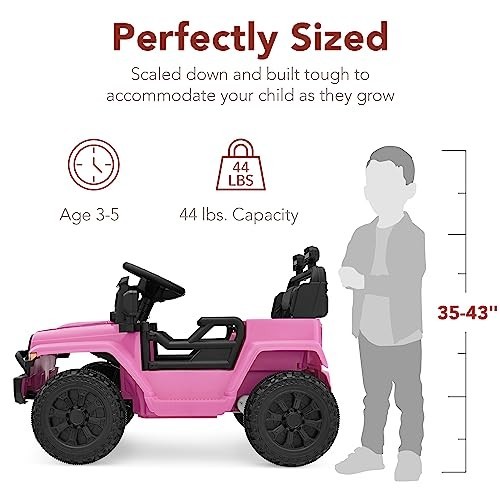Electric Kids Ride-On Toy Truck with Remote Control, 4-Wheel Suspension, LED Lig