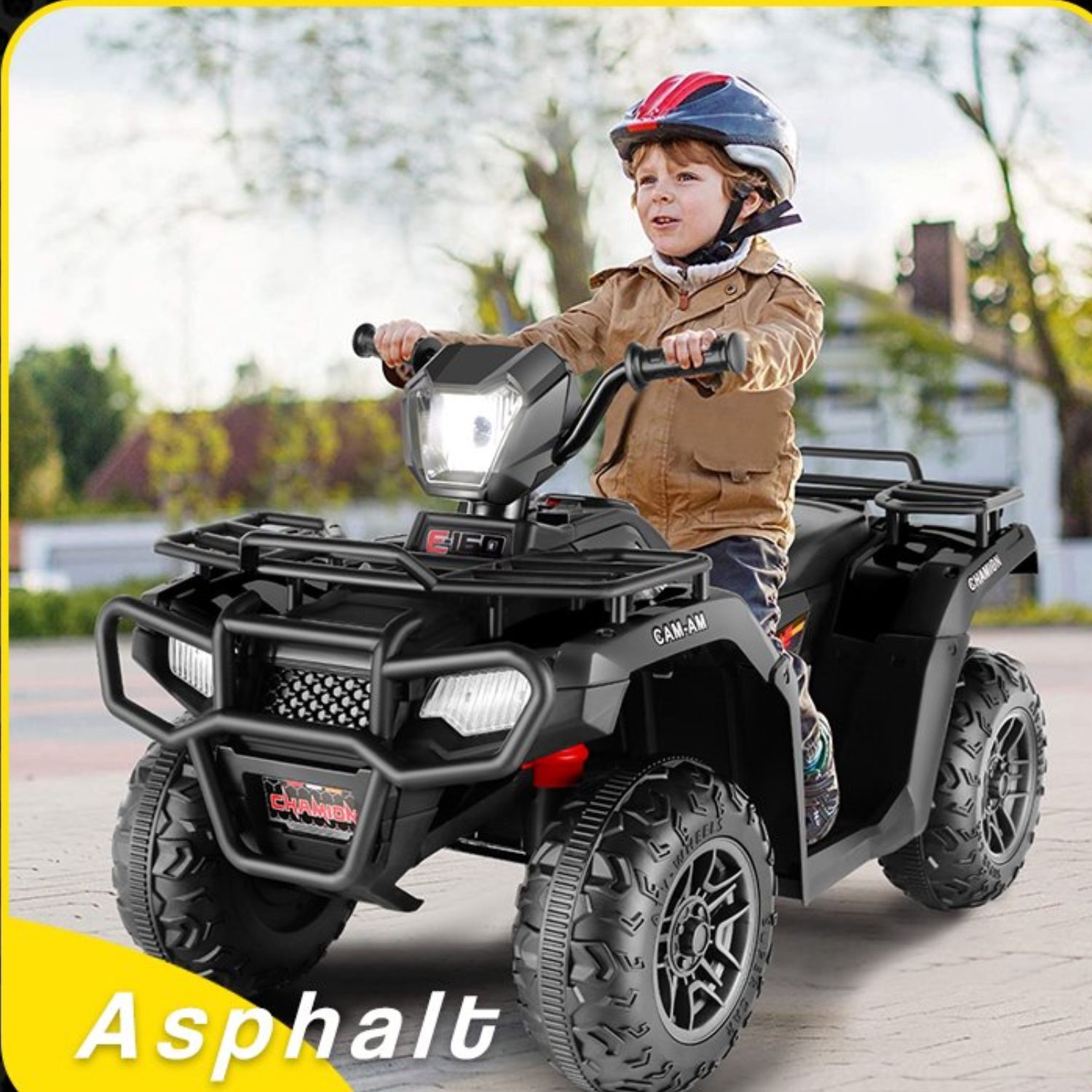 12V Kids ATV Electric Vehicle w/LED Lights, High & Low Speed 4 Wheeler w/LED MP3