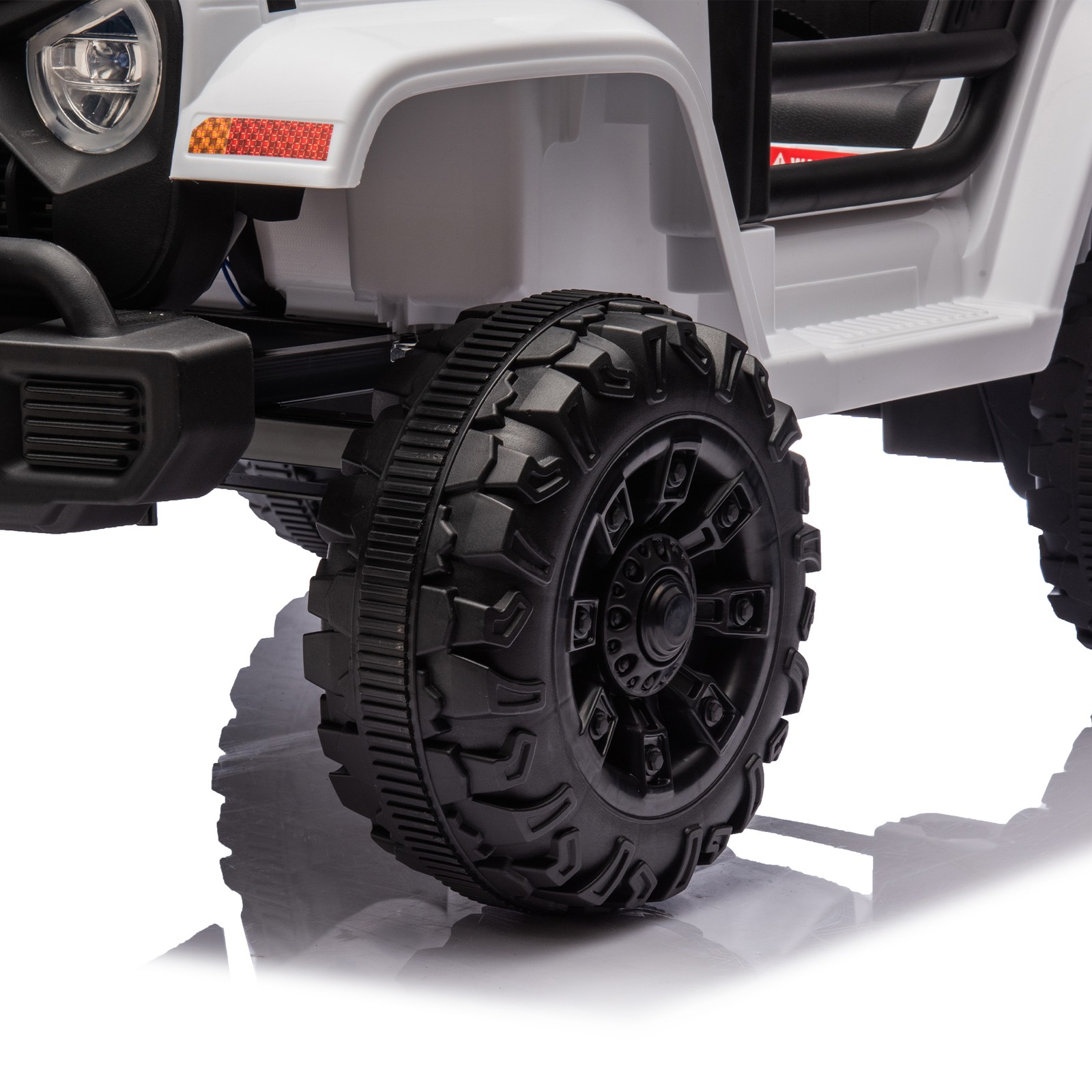12V Kids Ride On Car Dual Drive 4 wheel With Bluetooth USB for Kids 2-4 White