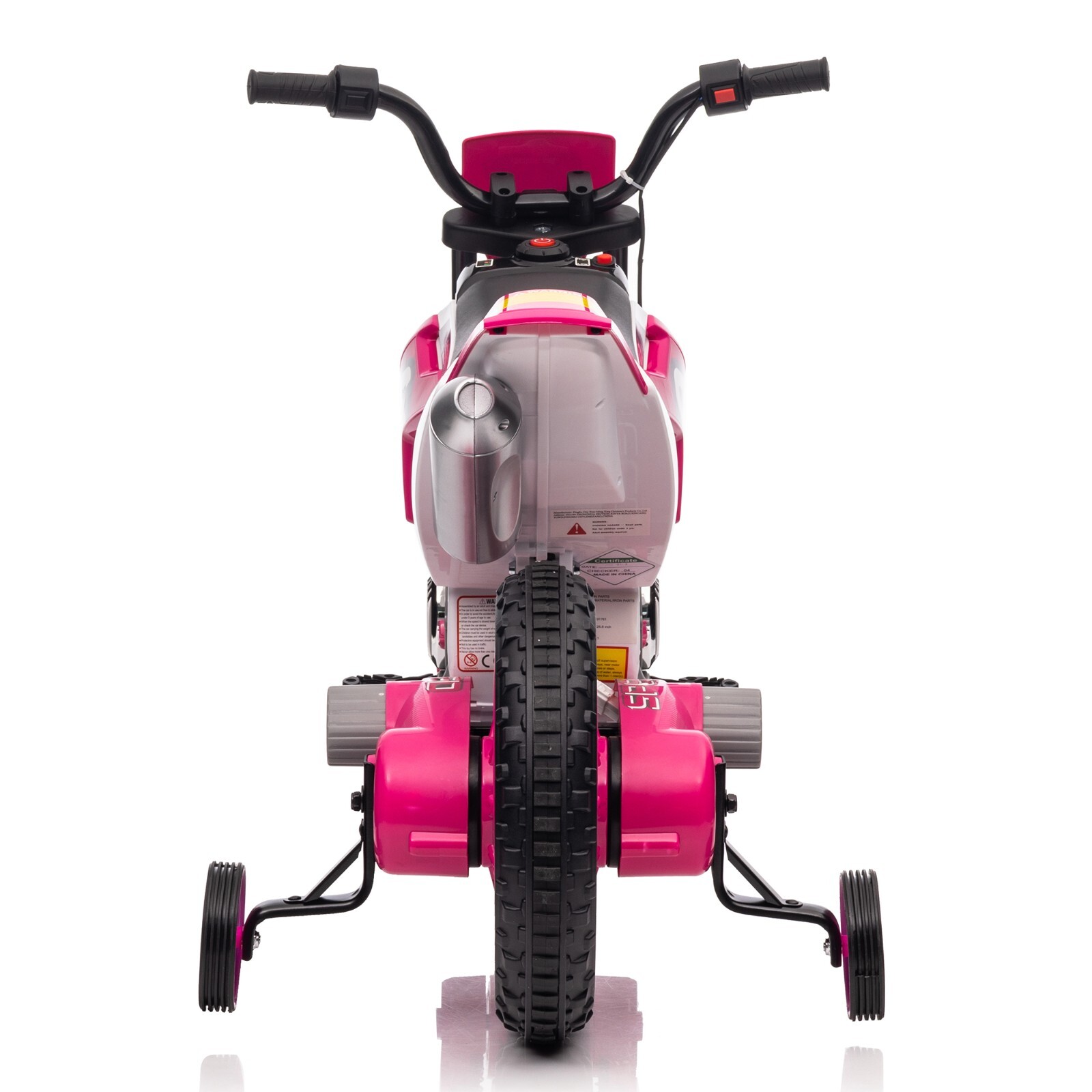 TOBBI Electric 12V Kids Ride On Motorcycle Dirt Bike w/ Training Wheels,2 Speeds