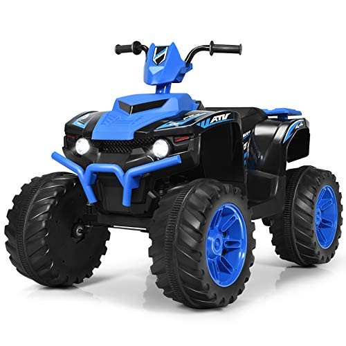 Kids ATV Battery Powered Electric Vehicle w/LED Lights, High & Low 12V Blue