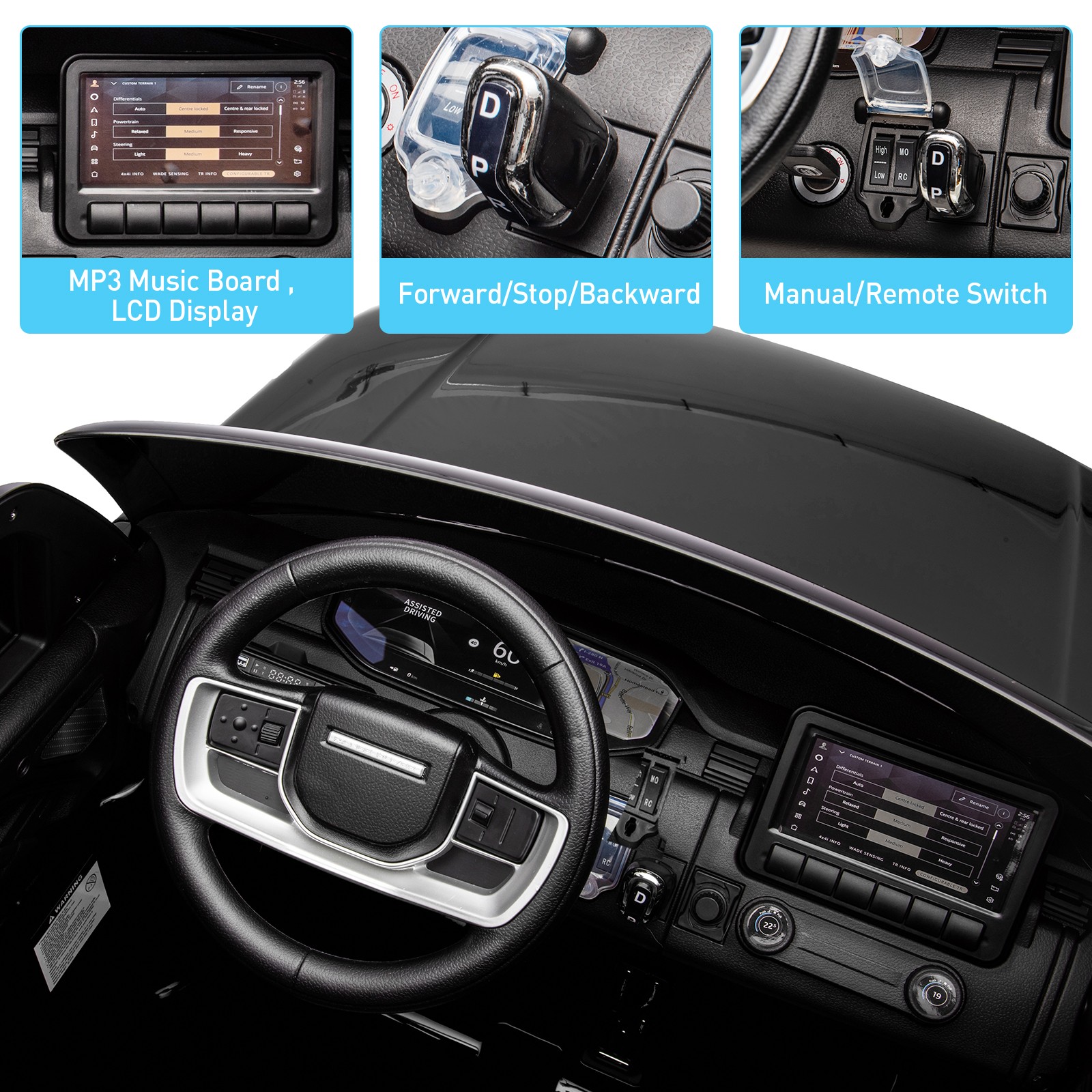 Licensed Land Rover 24V 2-Seater Electric Ride-On Car Dual Motor USB Music,Gifts