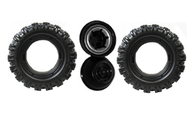 Power Wheels K7112 Green Jeep Hurricane Replacement Wheel- 2 Pack