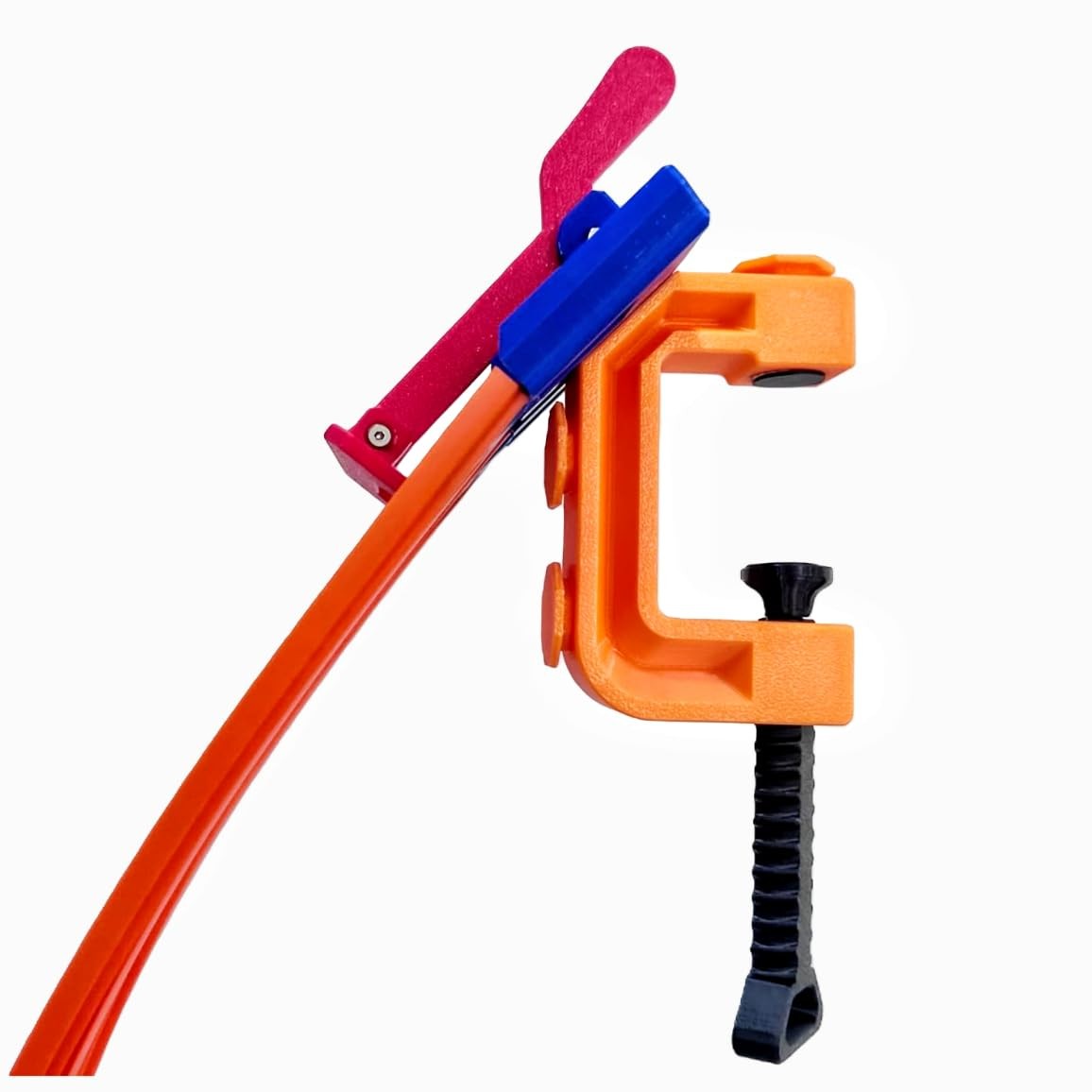 Hot Wheels Compatible 2-Lane Starter Gate with Clamp – Track Starter Combo