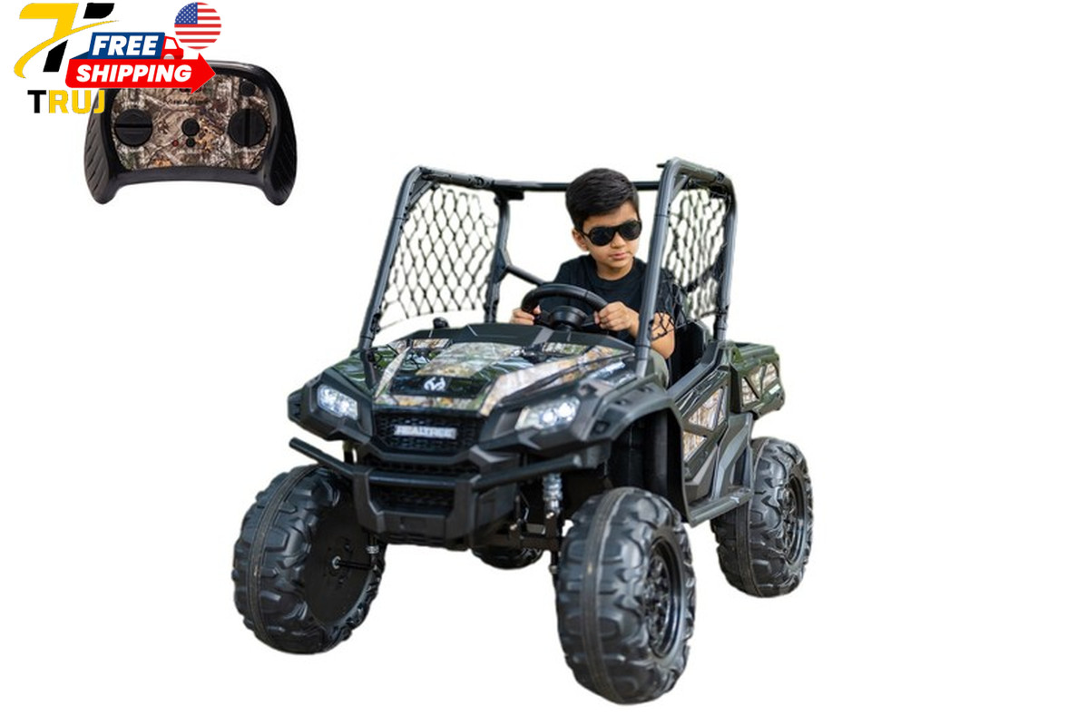 24V Realtree Camo UTV Battery Operated Ride On Toy Remote Age 3+ Realistic NEW
