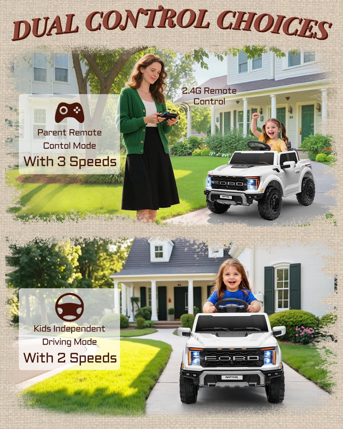 First Ride On Licensed Ford F-150 Raptor 12V Kids Ride On Truck Ride On Toys