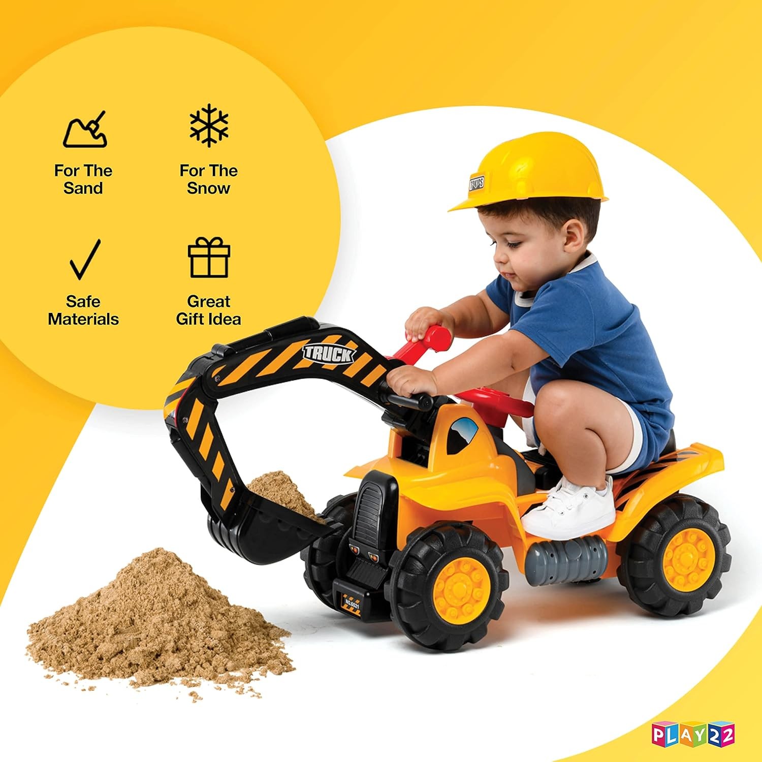 Toy Tractors Kids Ride On Excavator Music Sounds Digger Scooter Bulldozer