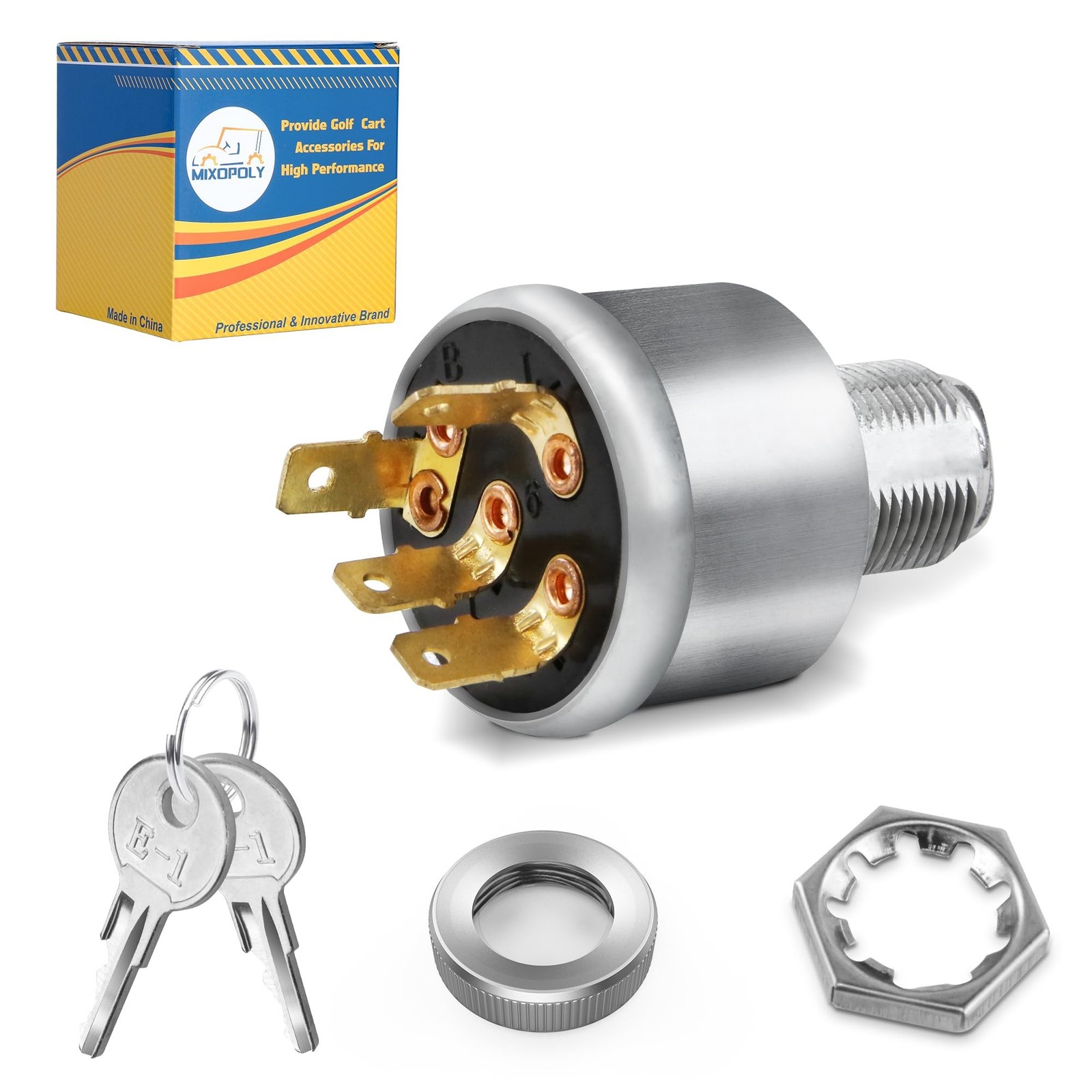 Golf Cart Ignition Key Switch for EZGO Gas and Electric 1981-up (with Lights)…