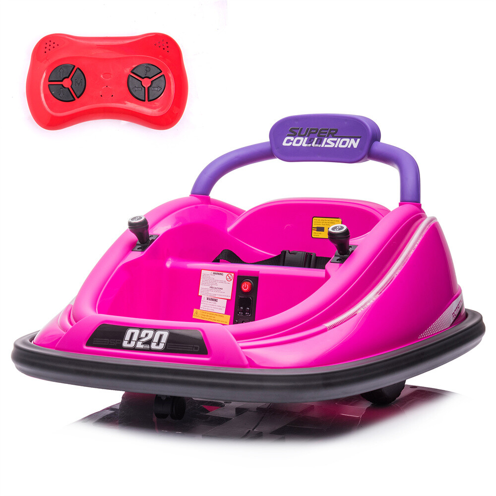 12V Electric Car Kids Ride on Bumper 360° Spin Vehicle Parents Remote Control US