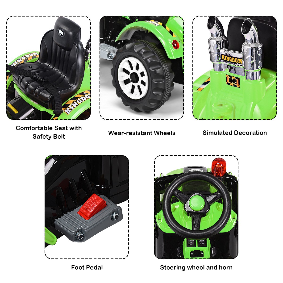 Kids Ride On Excavator Truck 12V Battery Powered W/Front Loader Digger Home