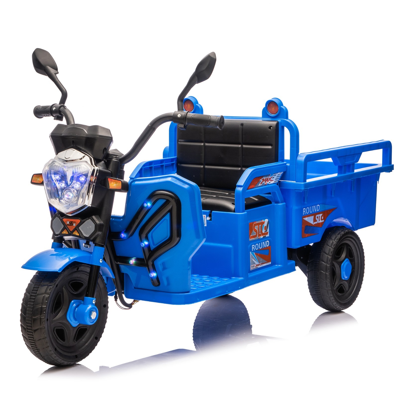 12V Kids Electric 3-Wheel Cargo Truck 2WD Anti-Slip Wheels Large Storage Space