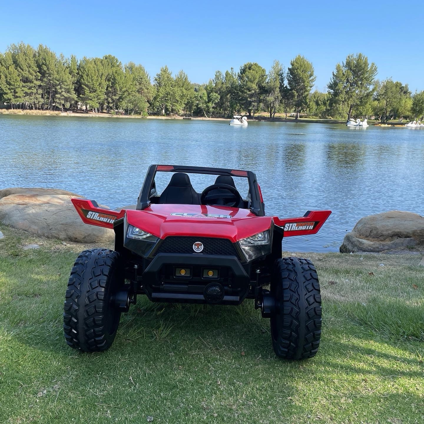 Touch TV 24 V Clash Ride On 4×4 Xl Buggy 4×4 Rubber Age 1-10 Razor Remote Red