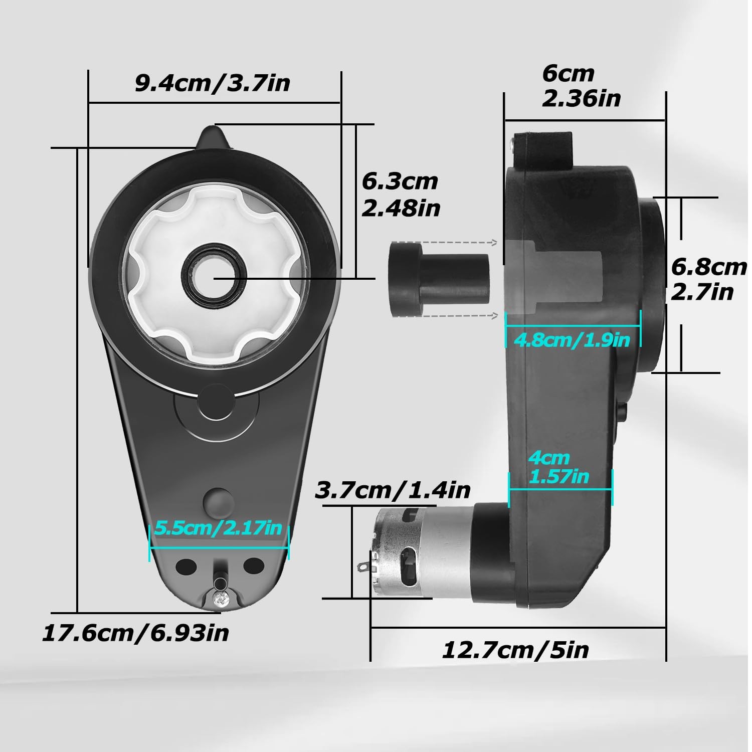 Pack 24V RS555 High Torque Steel Motor Gearbox for Power Wheels Upgrade