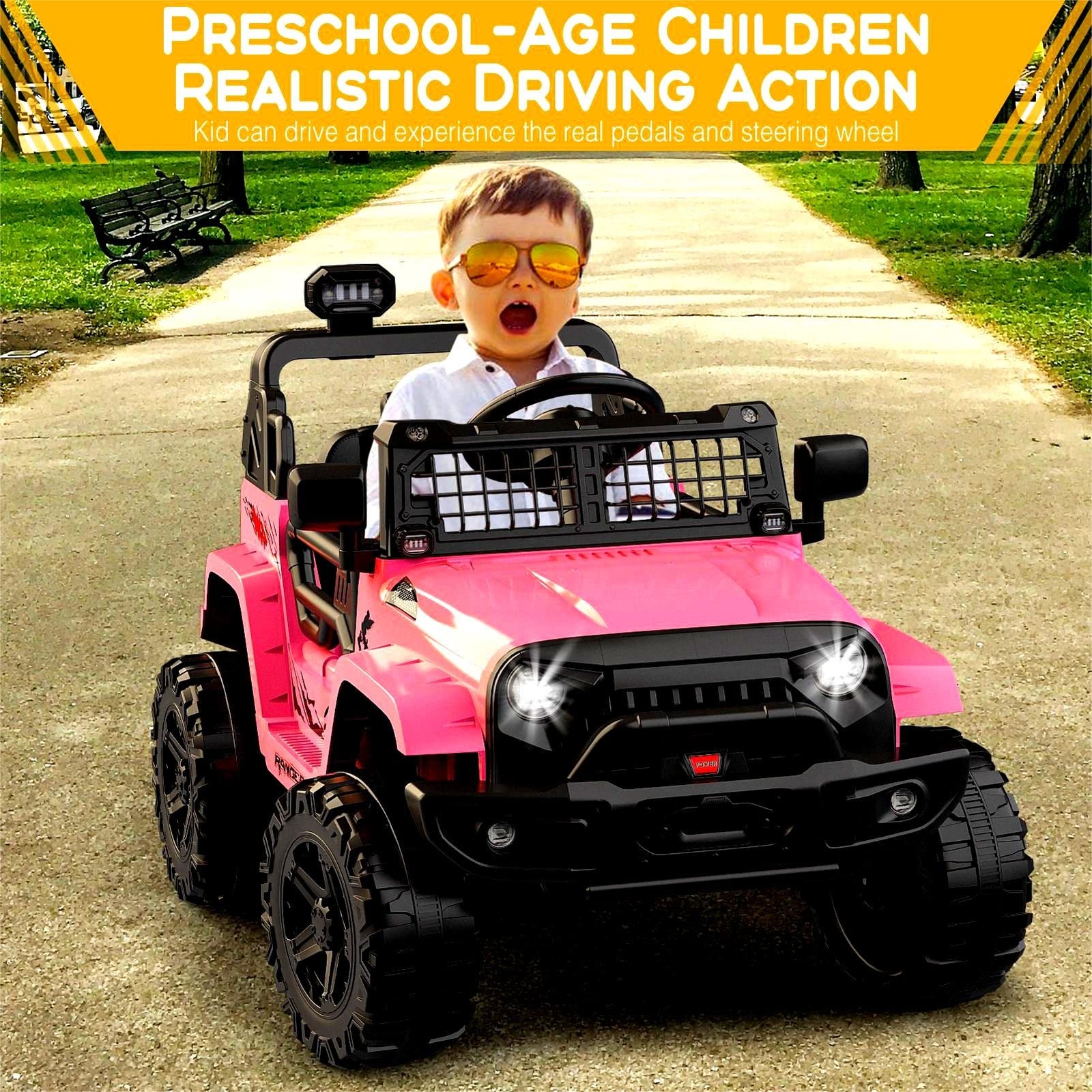 12V Ride on Car Electric Vehicles Kid Truck W/ Remote Control Spring Suspension
